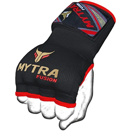 Mytra Fusion Kids Hybrid Boxing Inner Gloves Punching Boxing MMA Muay Thai Gym Workout Gel Inner Gloves (Black, Junior)