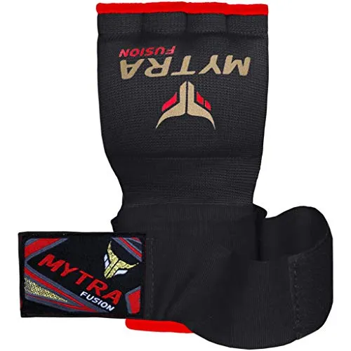 Mytra Fusion Kids Hybrid Boxing Inner Gloves Punching Boxing MMA Muay Thai Gym Workout Gel Inner Gloves (Black, Junior)