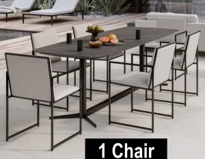 New Rove Concepts Parson Outdoor Dining Chair, Solid powder coated black metal frame! Retails $499 