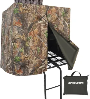 NEW XProudeer Hunting Tree Stand Blind Cover, Treestand Camo Blind Kit, 141.73"x35.43"Universal Tree Stand Accessories for Deer Hunting, Large Size with Silent Buttons - Retails for $75!