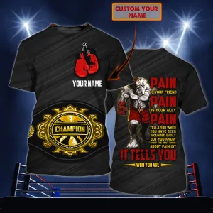 No Pain No Gain - Personalized Name 3D T Shirt - Nt168 - Ct049