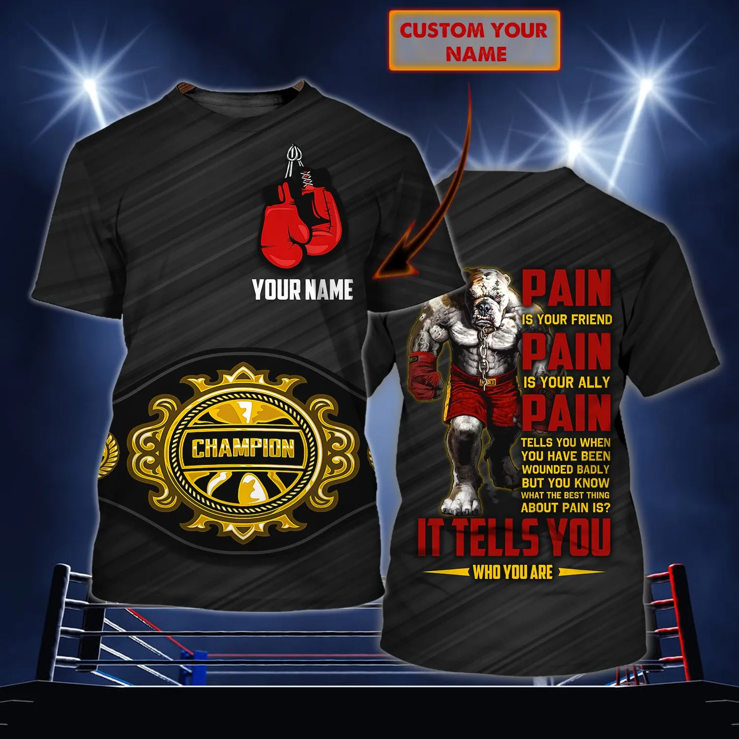No Pain No Gain - Personalized Name 3D T Shirt - Nt168 - Ct049