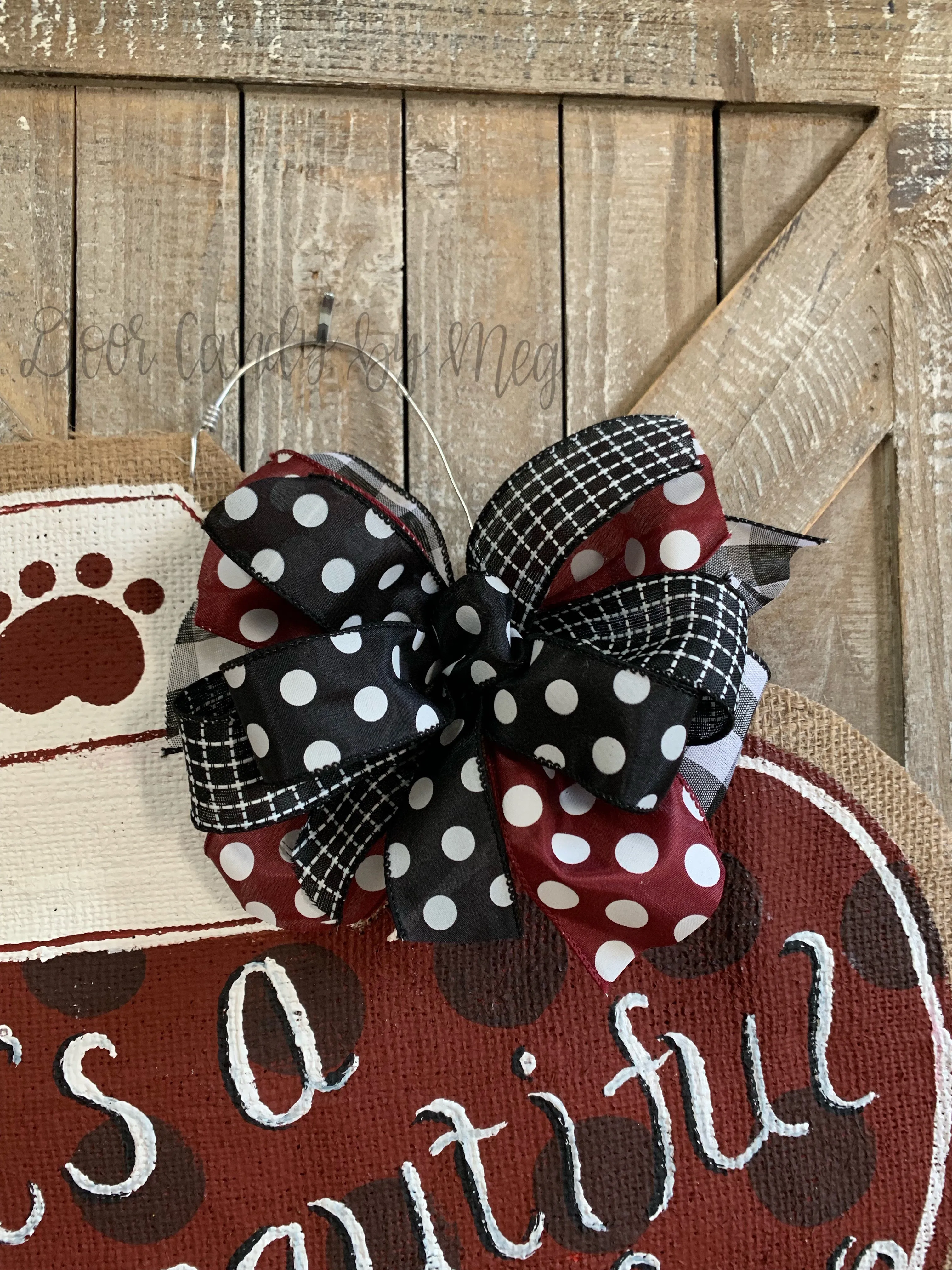 Nurse Hat Door Hanger - It's a Beautiful Day to Save Lives Heart (Maroon)