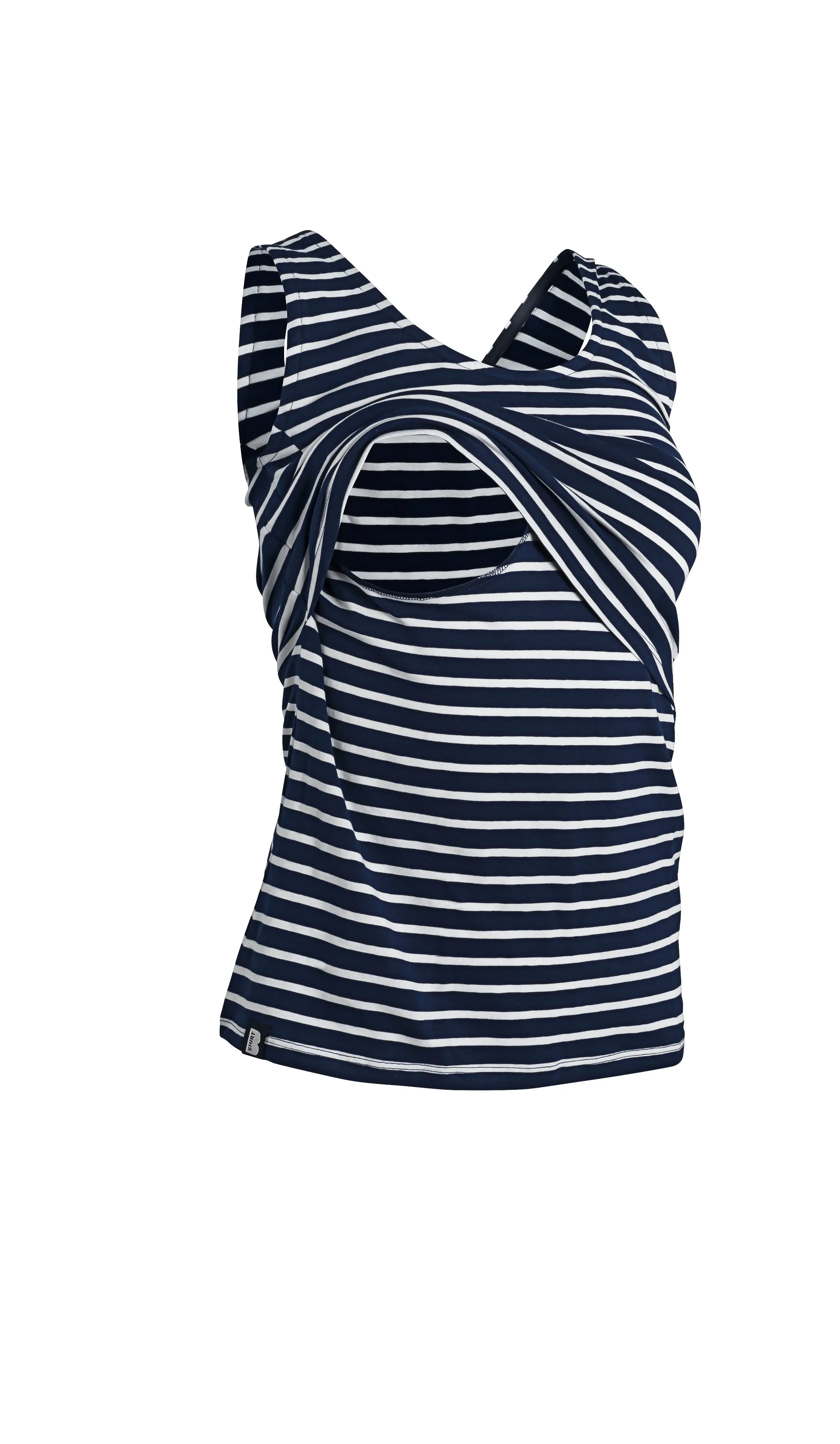 Nursing Vest In Navy/White Stripe