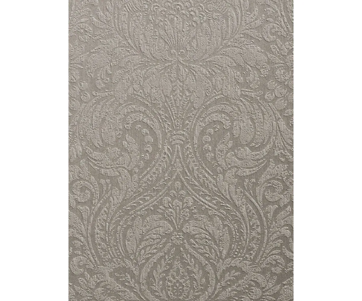 Ornated Embossed Floral Prints Dark Grey 266828 Wallpaper