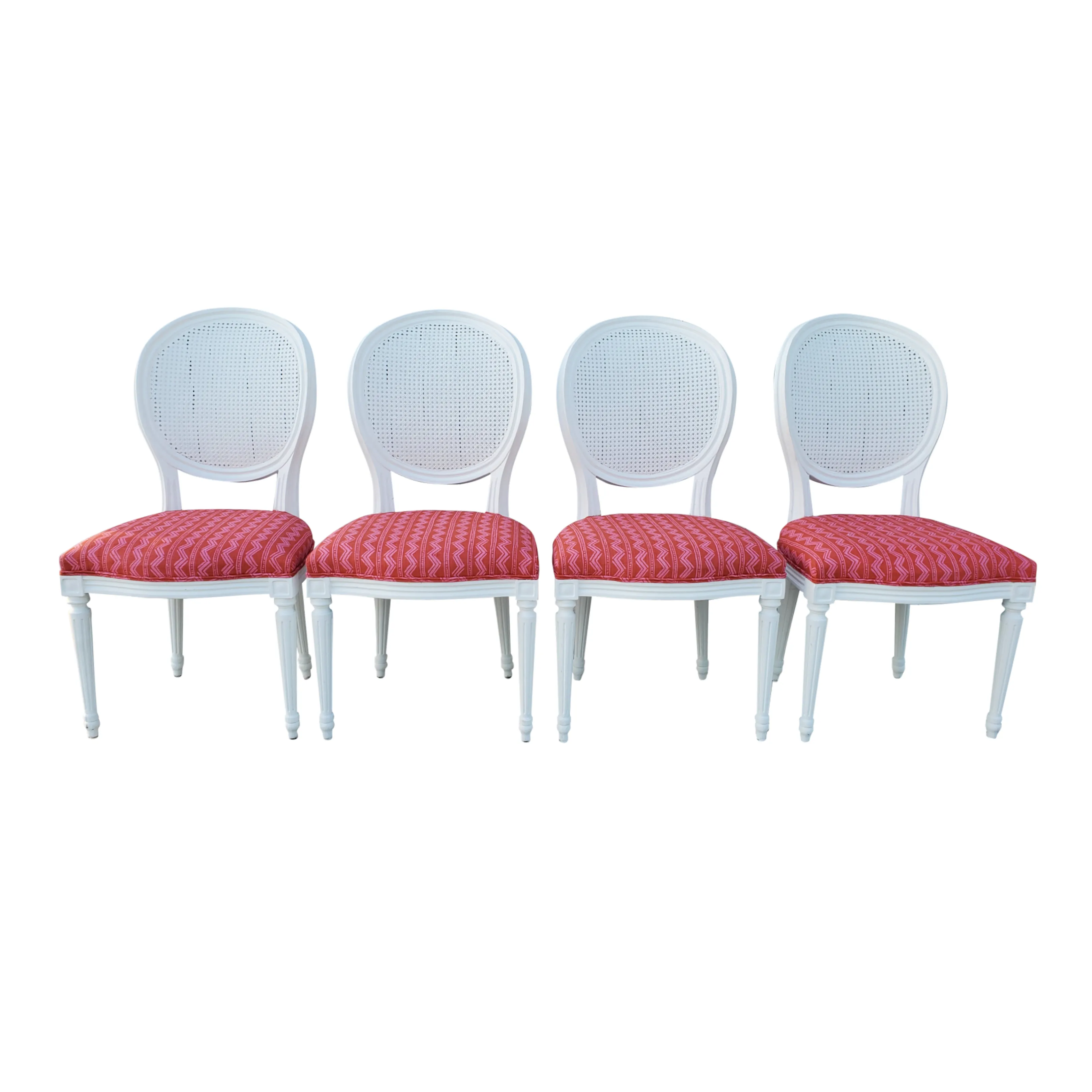 Palm Beach Regency Cane Back Louis XVI Style Chairs - Set of 4