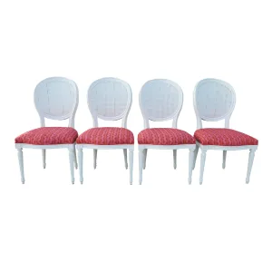 Palm Beach Regency Cane Back Louis XVI Style Chairs - Set of 4