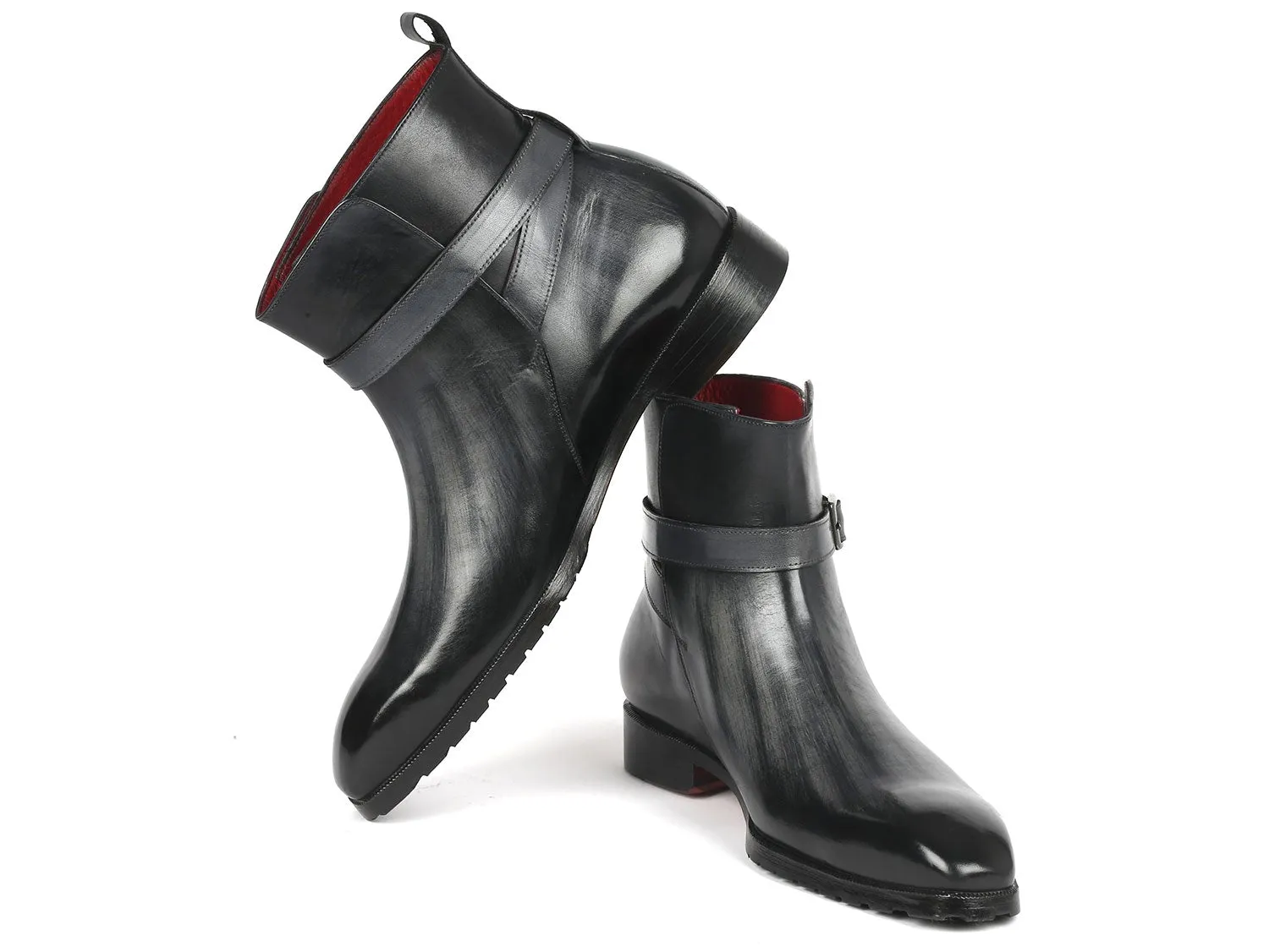 Paul Parkman Gray Patina Leather Jodhpur Boots