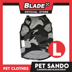 Pet Sando Camouflage Black/Gray (Large) Pet Shirt Clothes Dress Perfect fit for Dogs