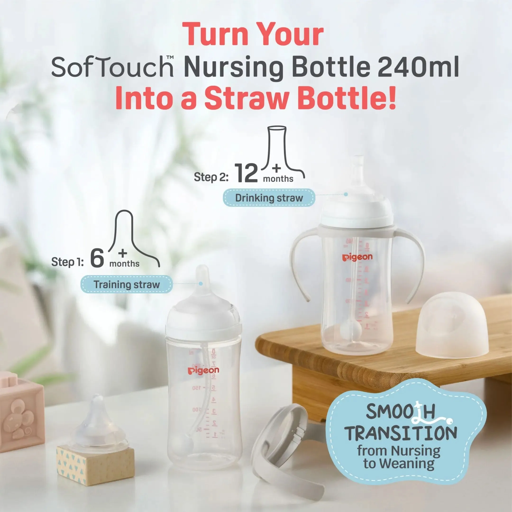Pigeon Softouch Bpp Nursing Bottle Ppsu Twin Pack Logo - 240ml