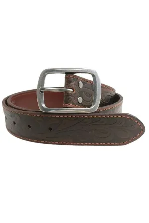 Pilbara Western Oval Buckle Tooled Leather Belt