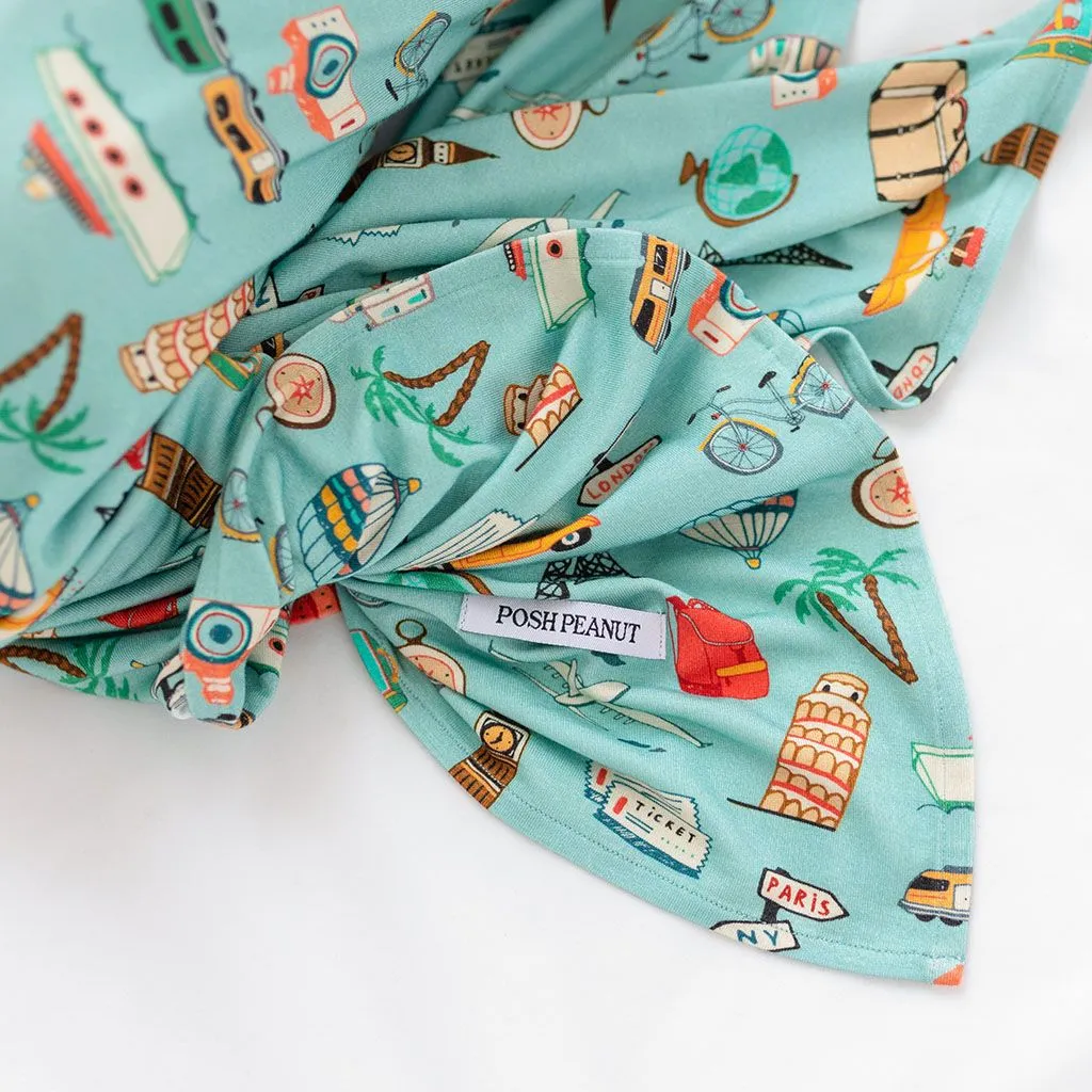 Posh Peanut Around the World Infant Swaddle and Beanie Set