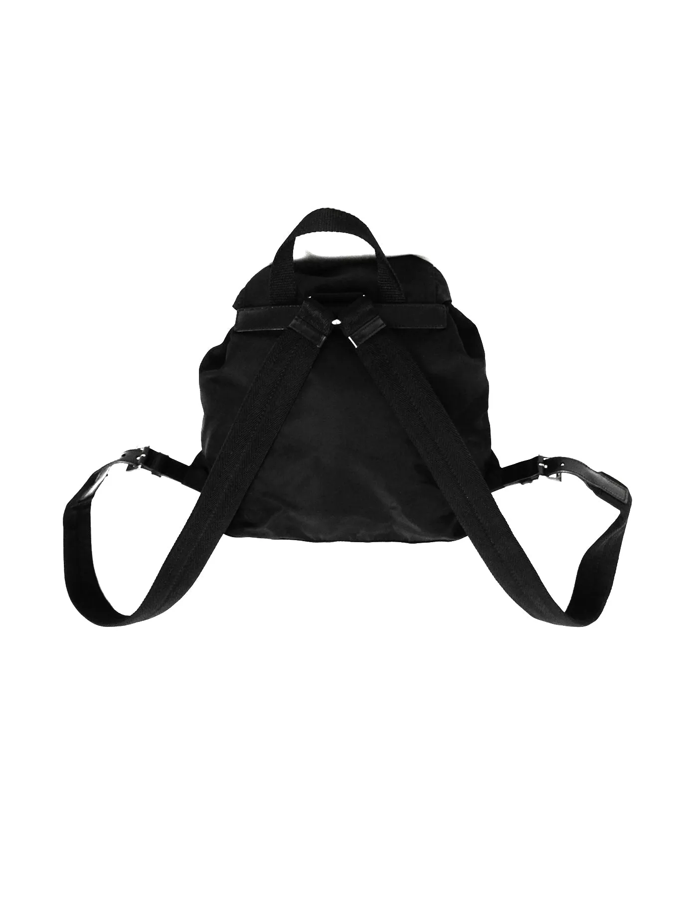 Prada Black Nylon Small Double Pocket Backpack Bag