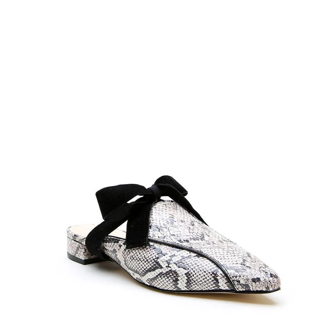 Python Pointed Loafer   Black Velvet Marie Strap