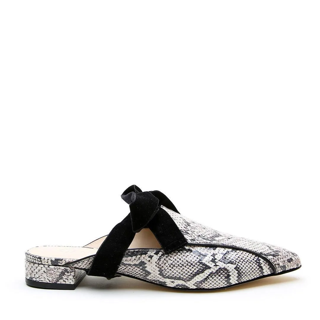 Python Pointed Loafer   Black Velvet Marie Strap