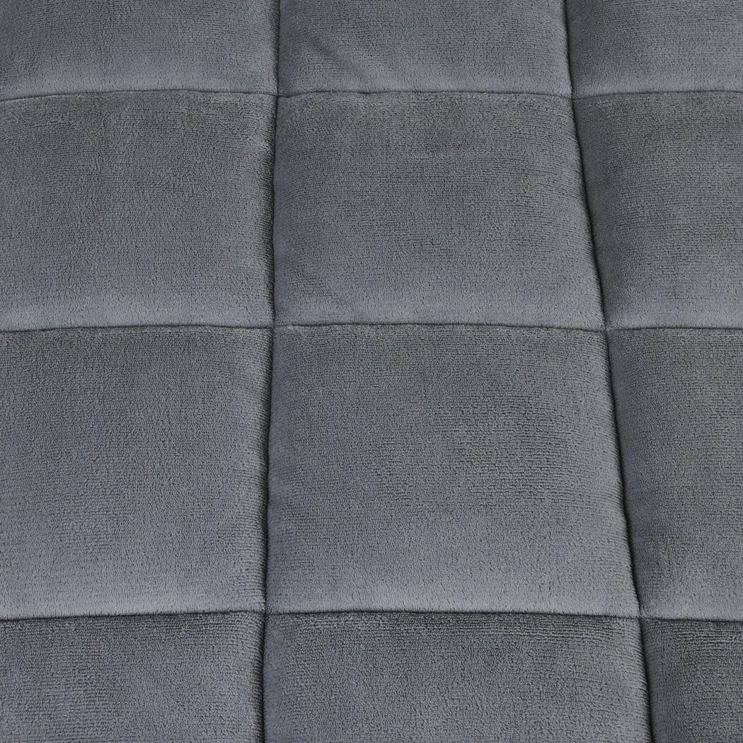 Quilt Doona Comforter Blanket Velvet Winter Warm Queen Bedding Grey