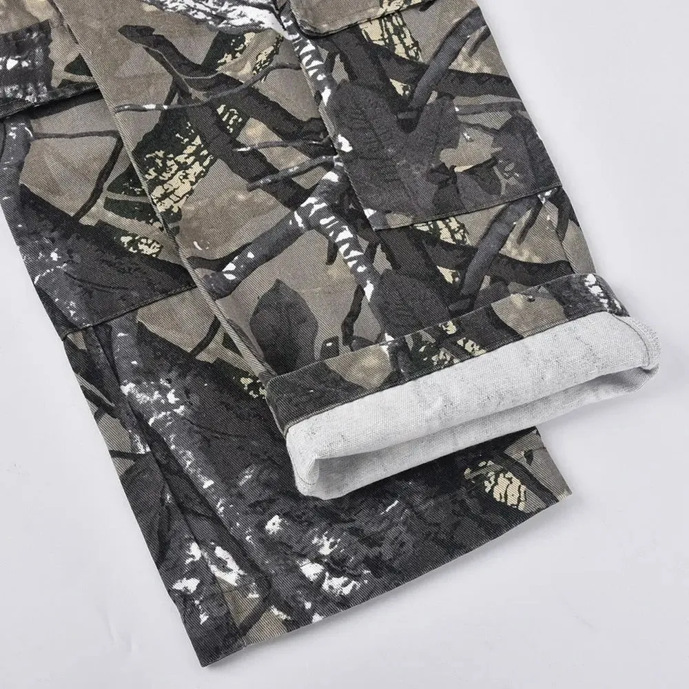 "Hunting" Print Jogger Pants With Pockets