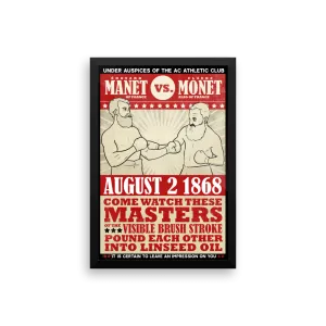 "Manet vs. Monet" Framed Vintage Boxing Poster