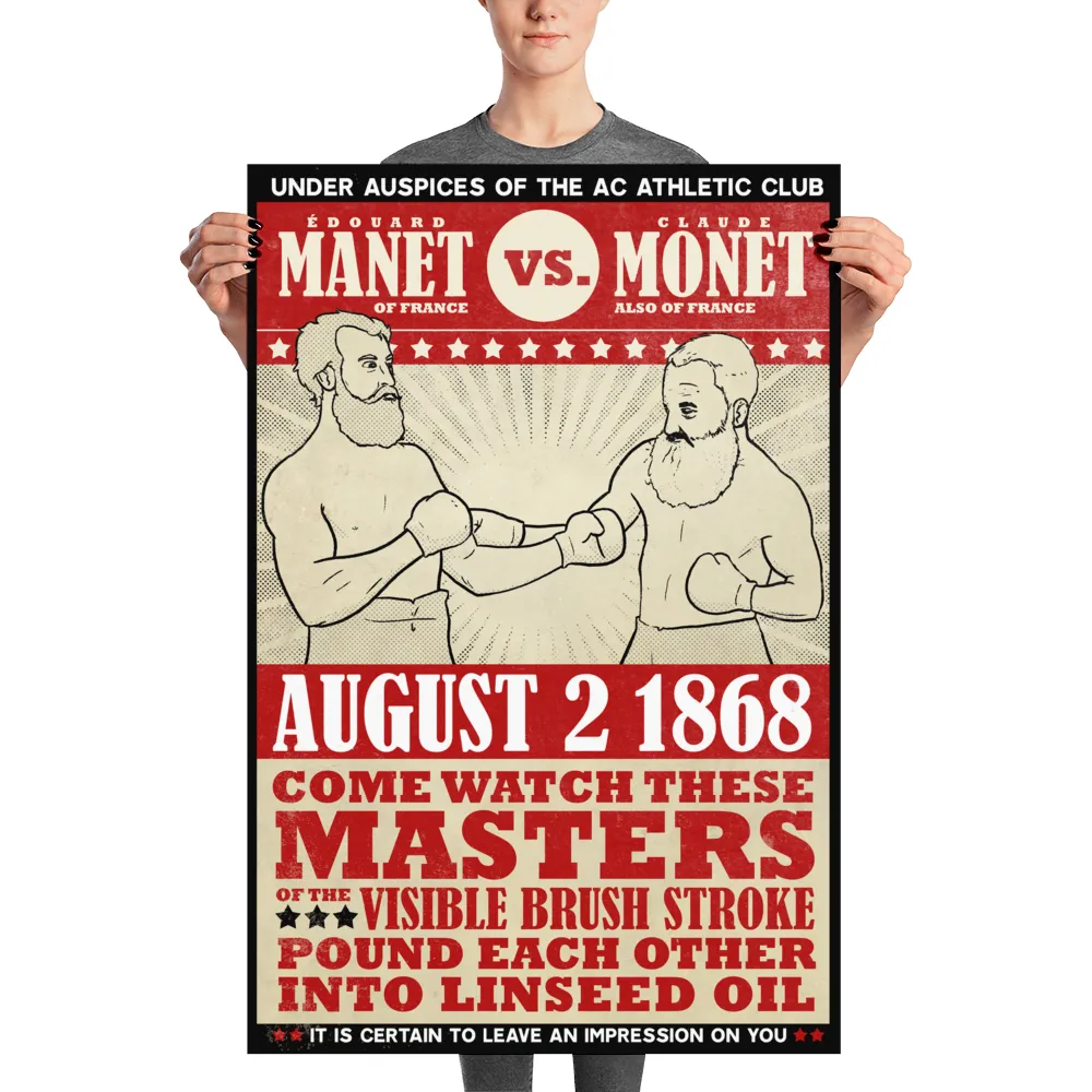 "Manet vs. Monet" Vintage Boxing Poster