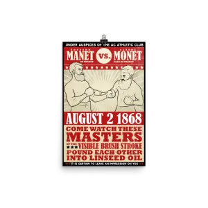 "Manet vs. Monet" Vintage Boxing Poster