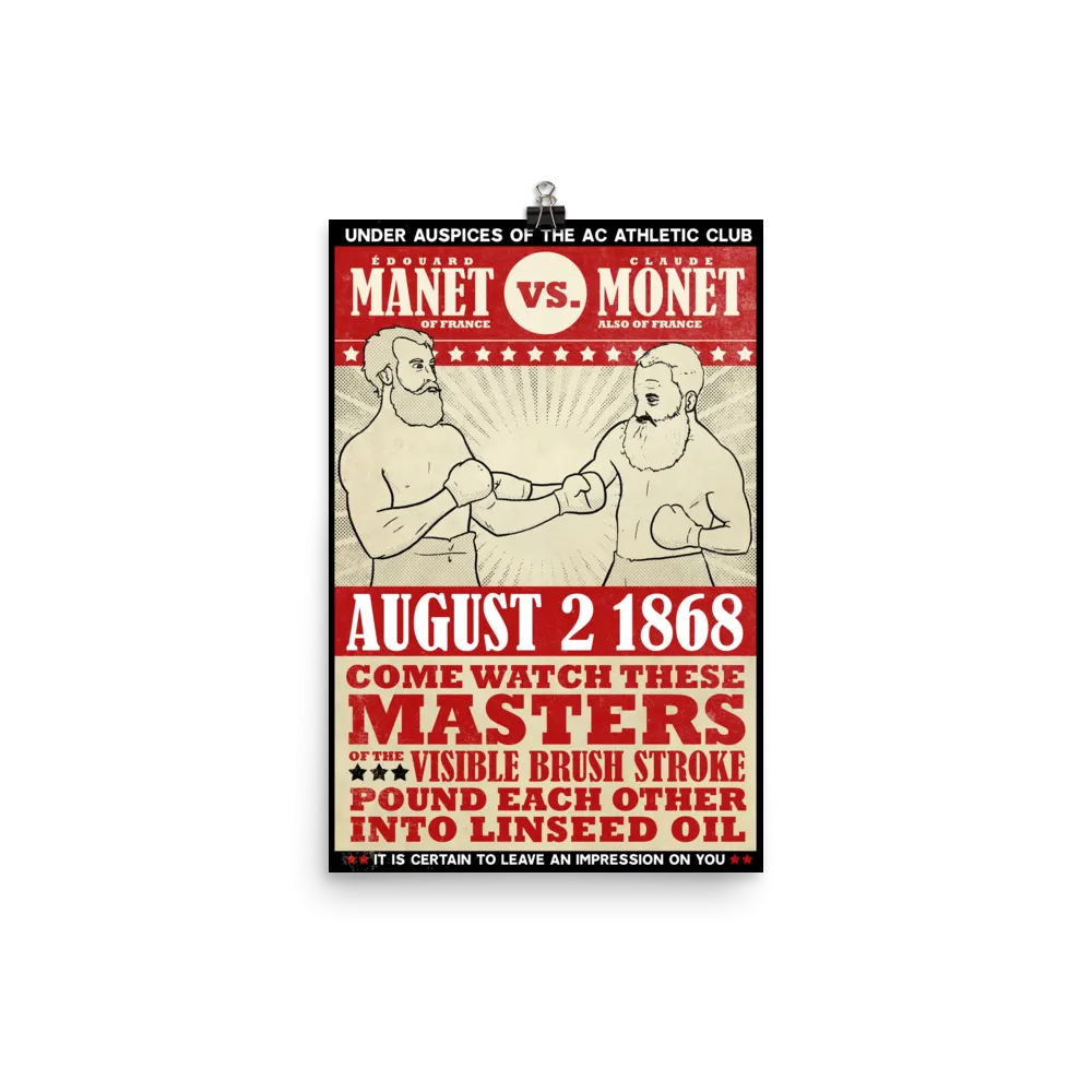 "Manet vs. Monet" Vintage Boxing Poster