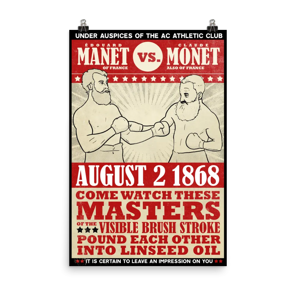 "Manet vs. Monet" Vintage Boxing Poster