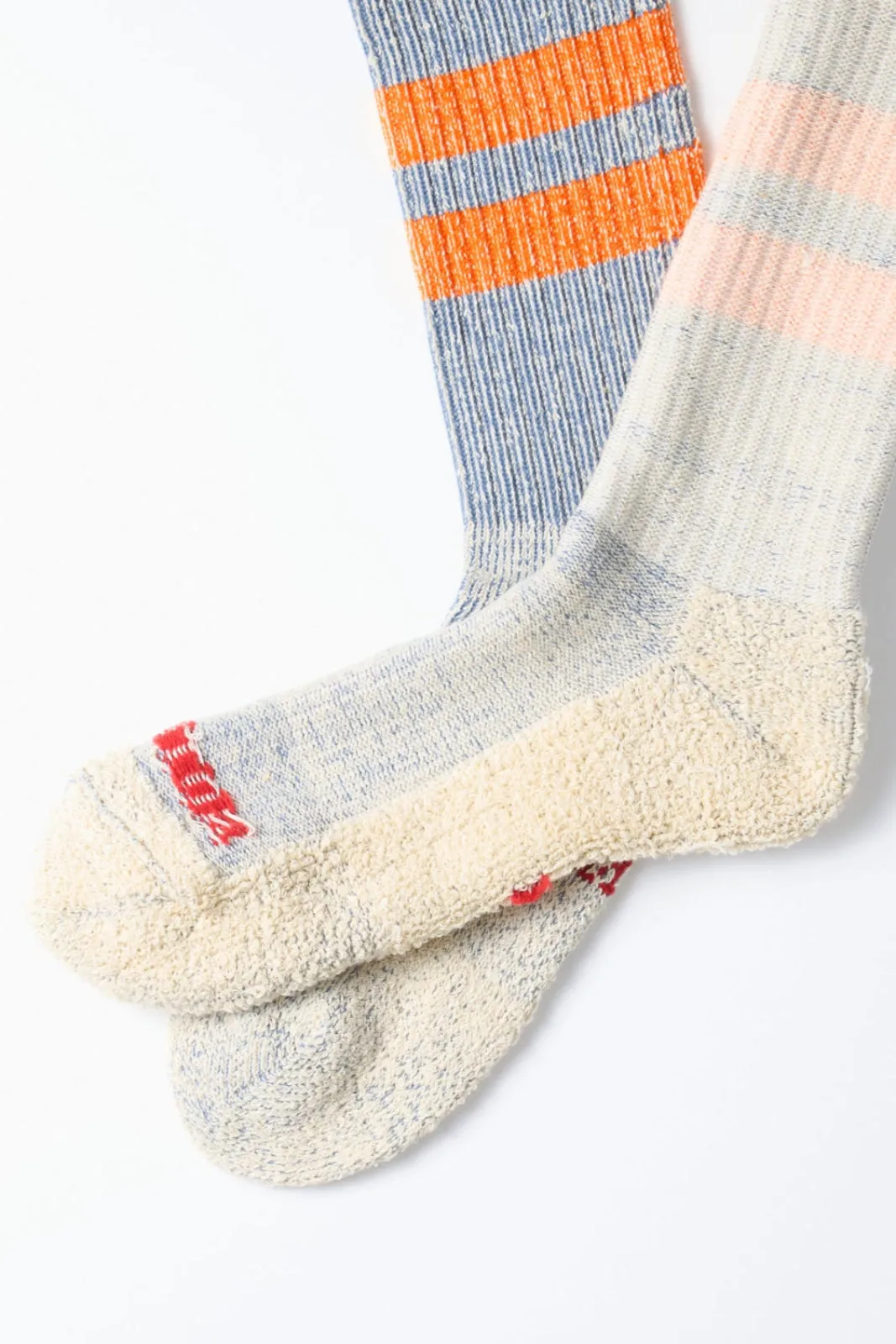 R1589 Pile Stripe Marl Sock Blue/Orange