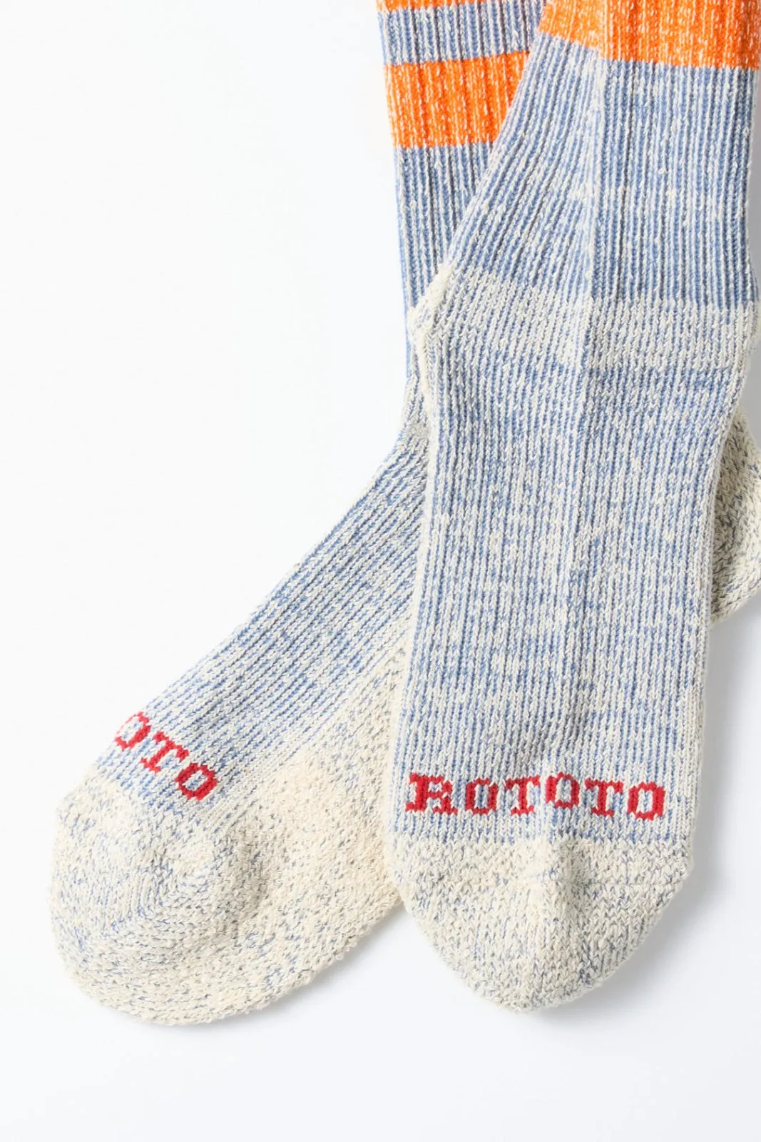 R1589 Pile Stripe Marl Sock Blue/Orange