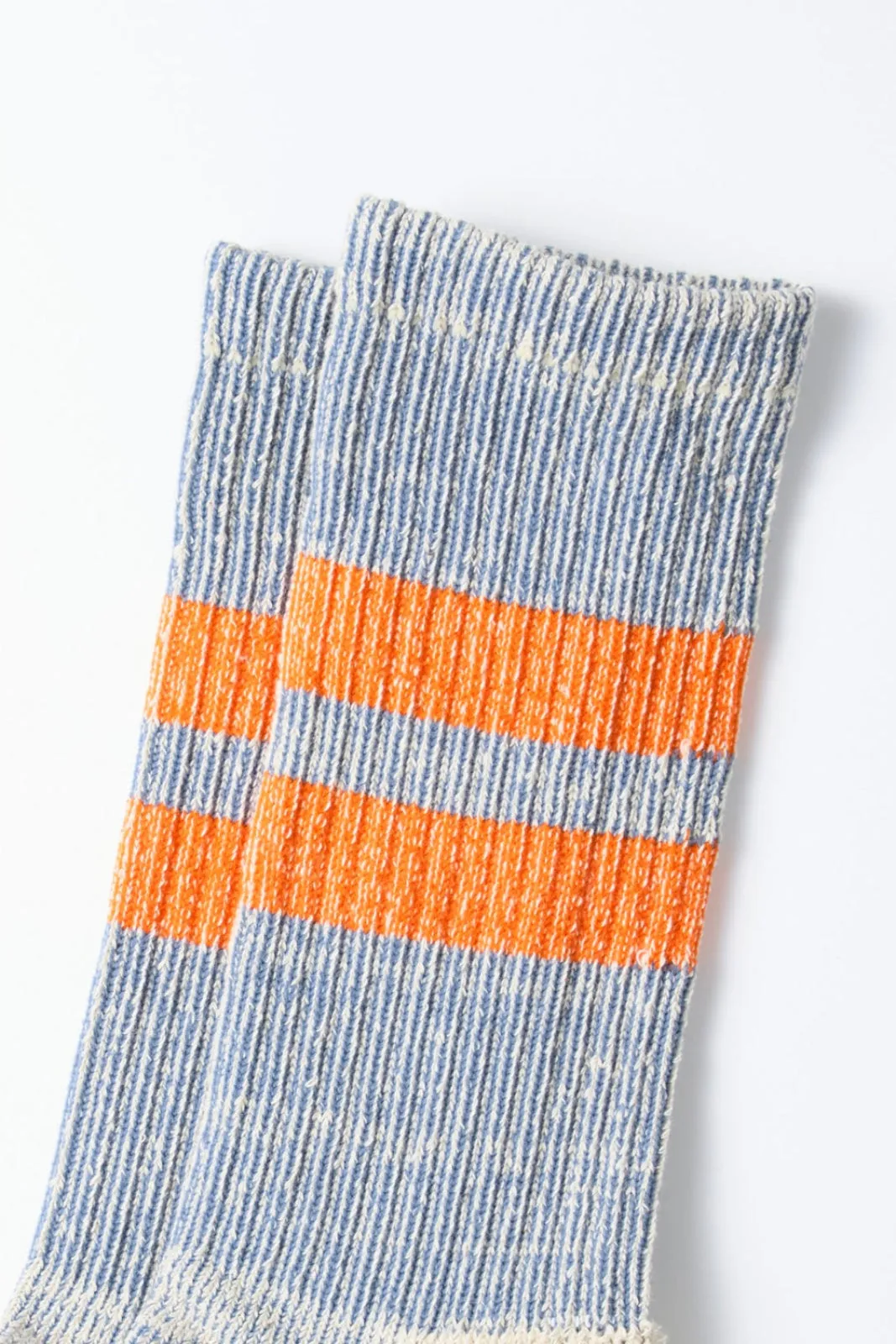 R1589 Pile Stripe Marl Sock Blue/Orange