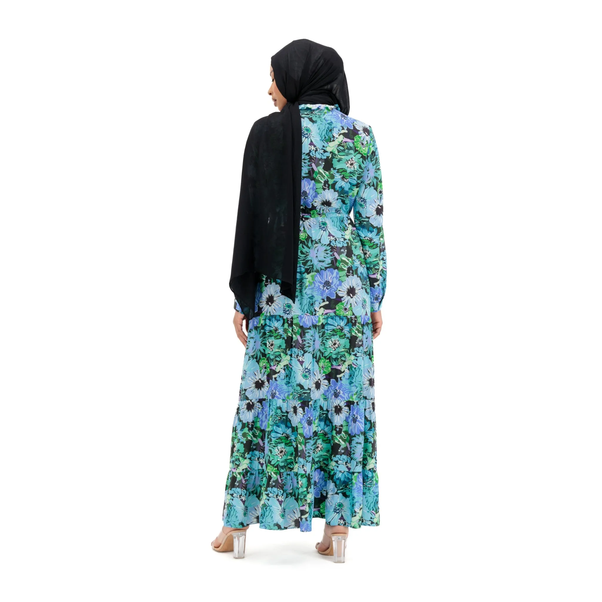 Rayon Maxi Dress - Botanical Garden Design