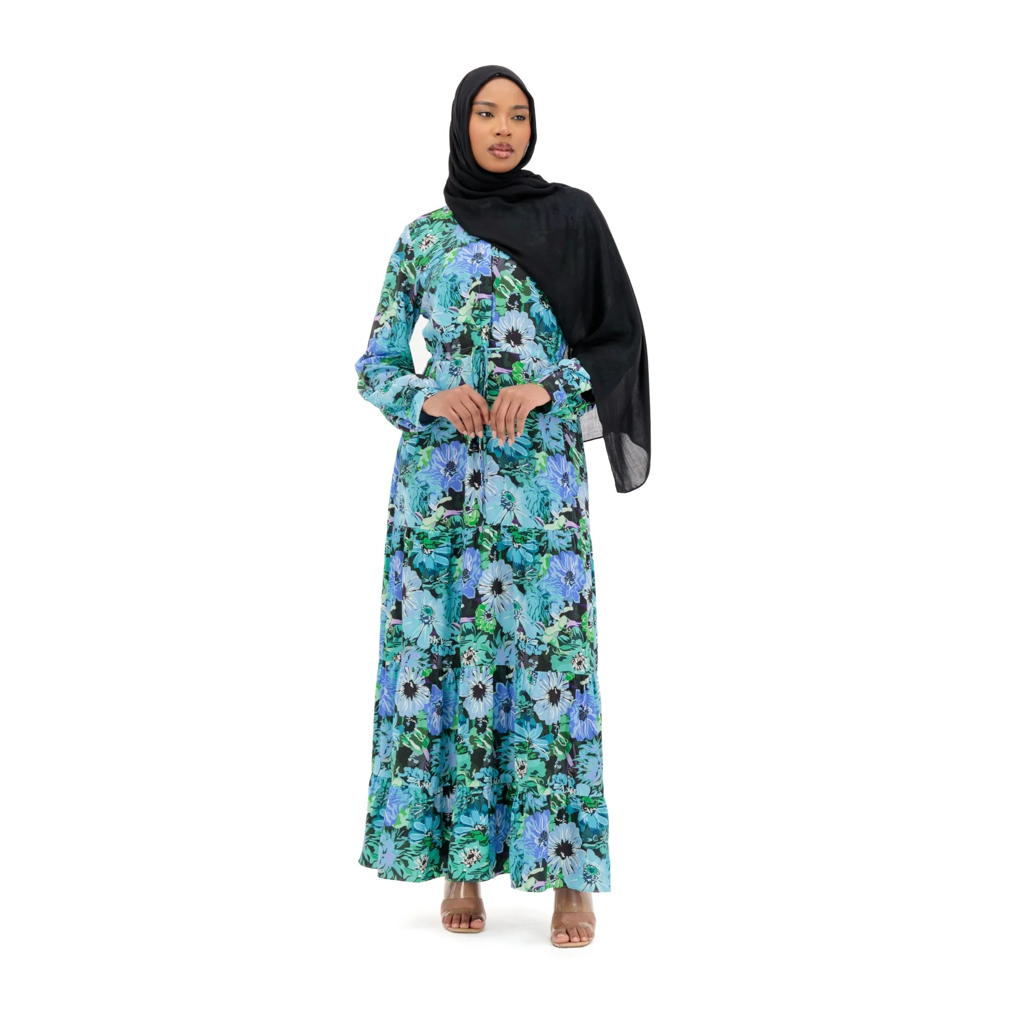 Rayon Maxi Dress - Botanical Garden Design