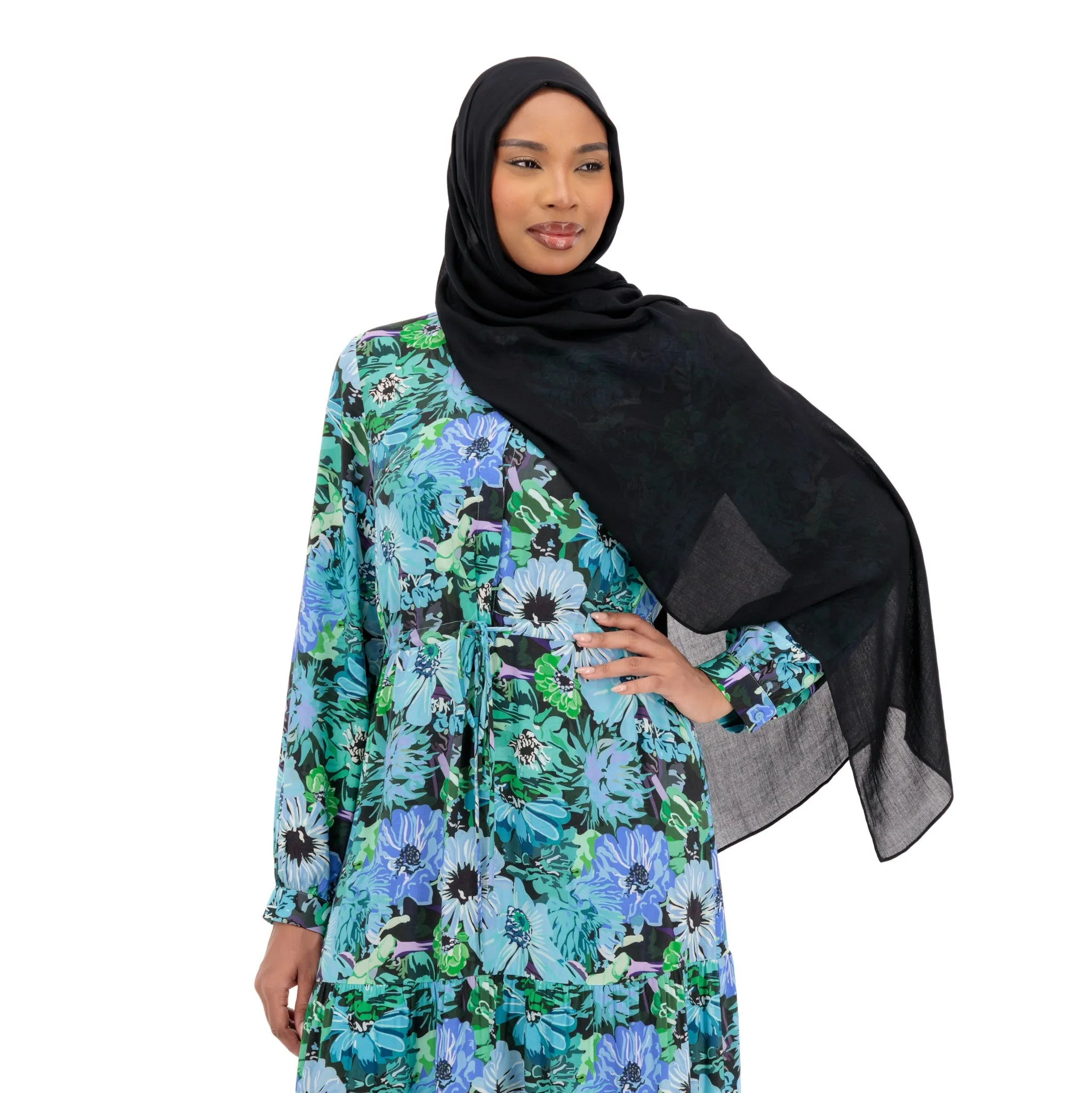 Rayon Maxi Dress - Botanical Garden Design
