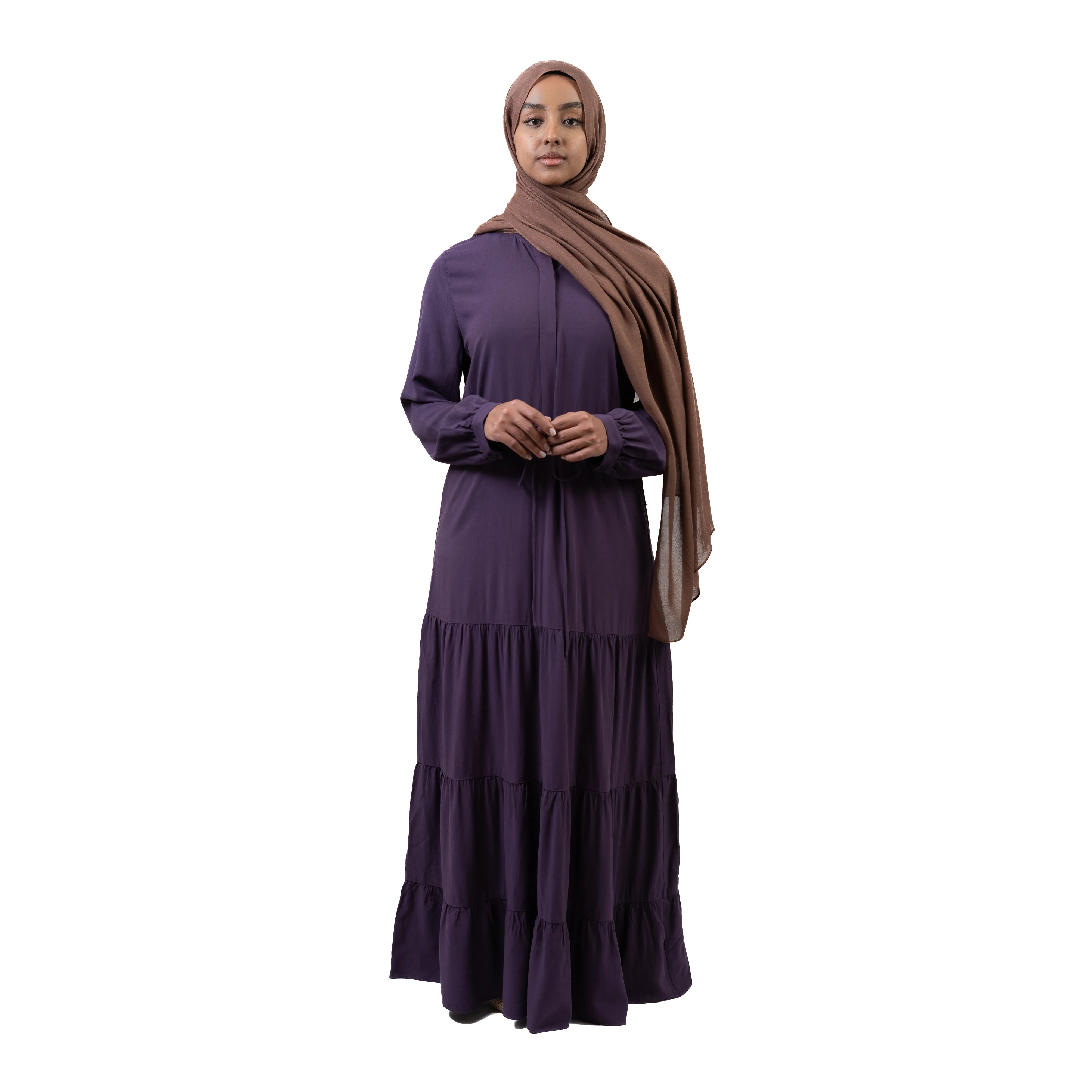 Rayon Maxi Dress - Deep Plum