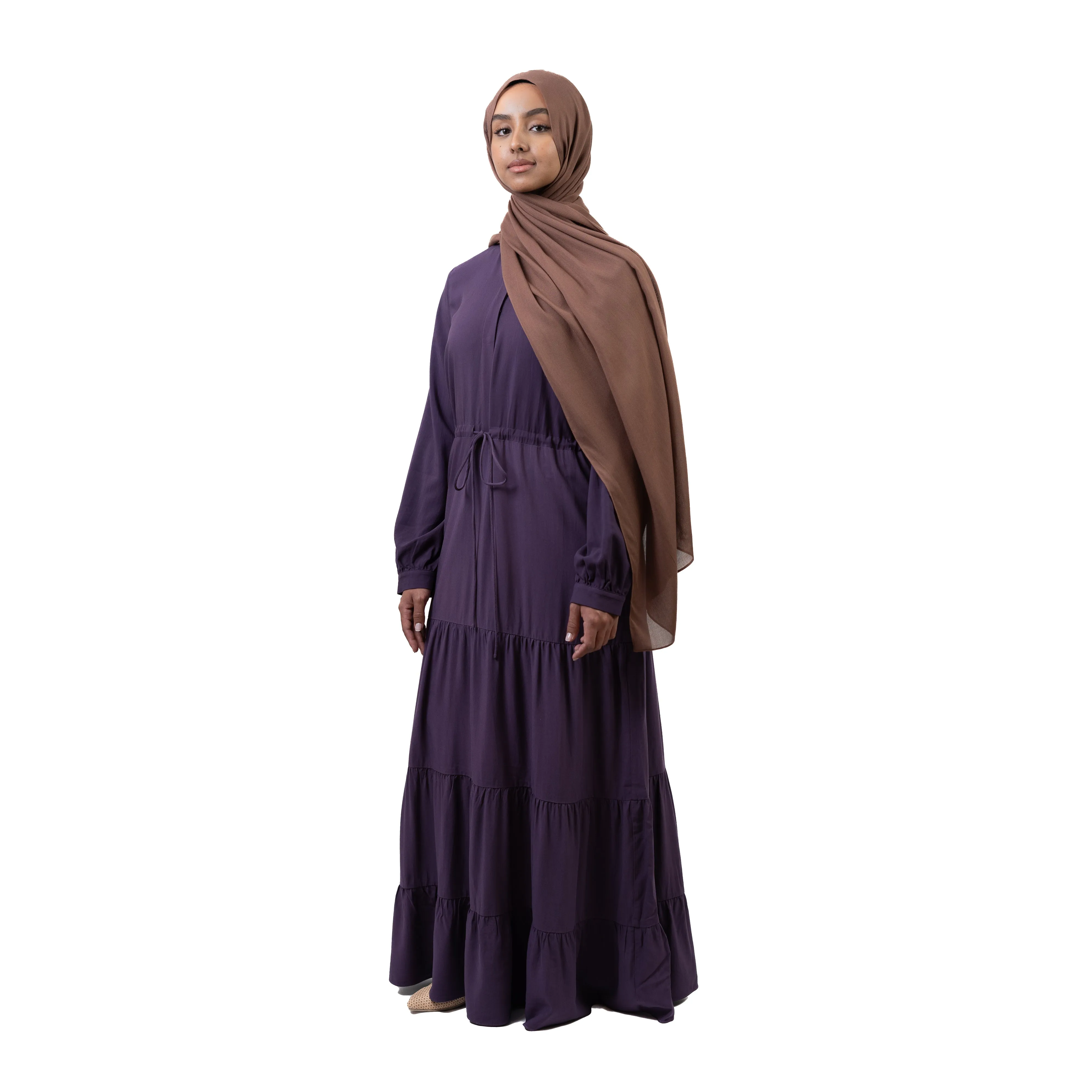 Rayon Maxi Dress - Deep Plum