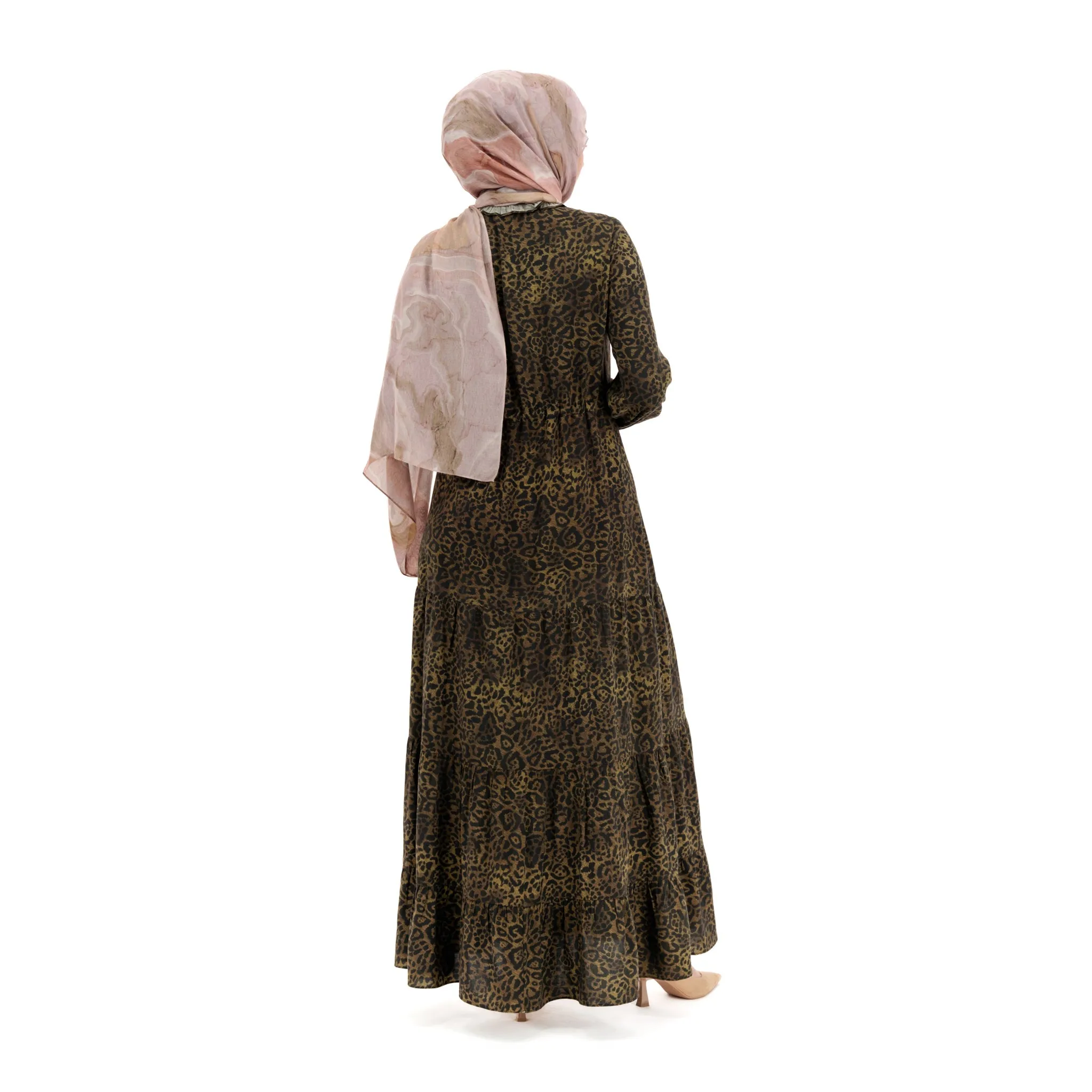 Rayon Maxi Dress - Leopard Design