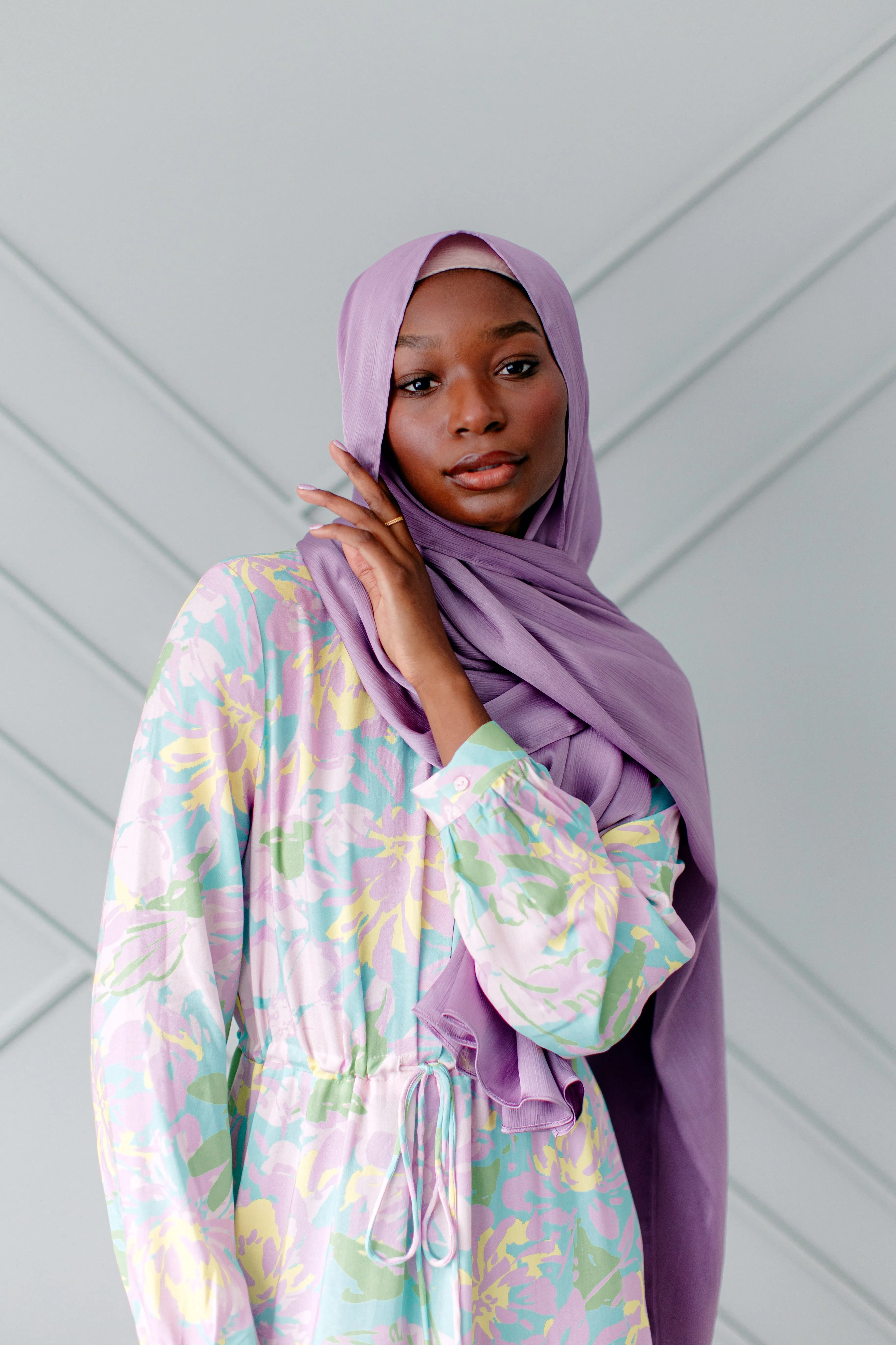 Rayon Maxi Dress - Pastel Floral Design