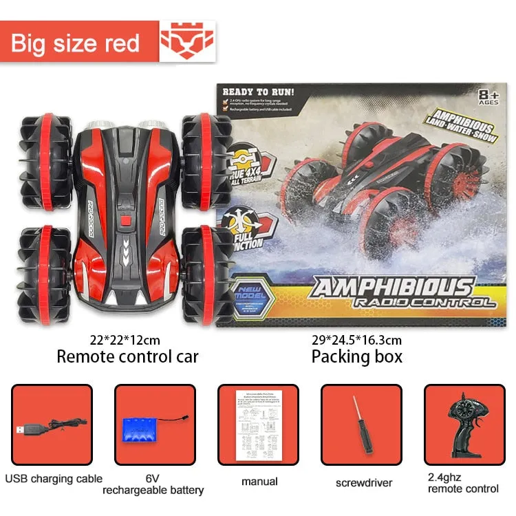 Remote Control 360 Degree Rotation Amphibian RC Toy Car