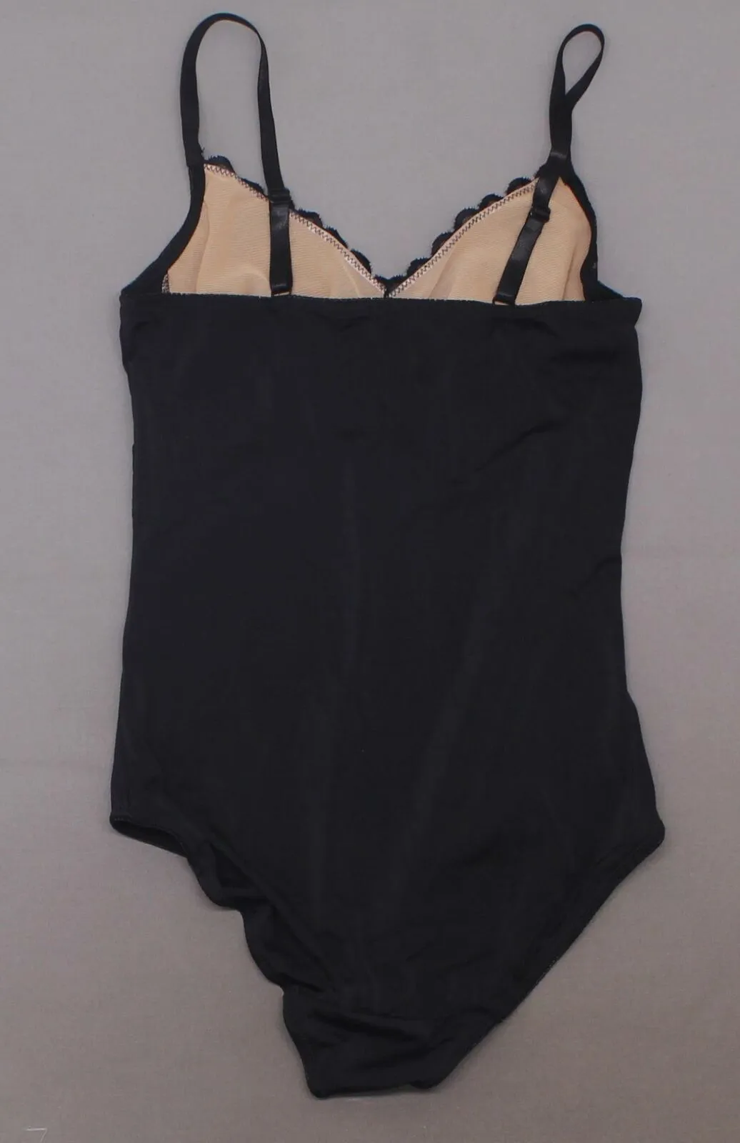 Rhonda Shear Women's Lace Bodice Adjustable Strap Bodysuit