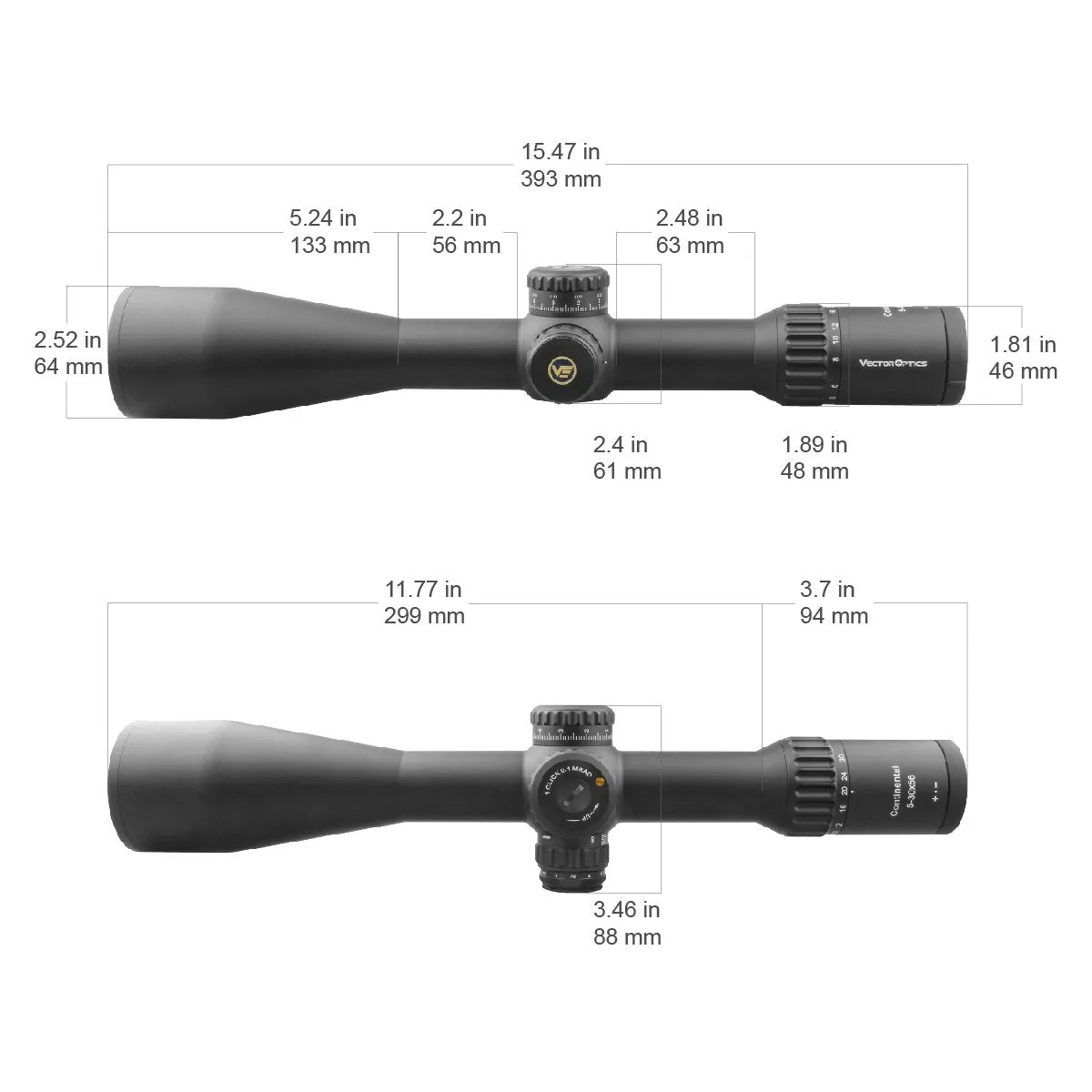 Riflescope CONTINENTAL X6 5-30x56 Tactical VCT-34FFP