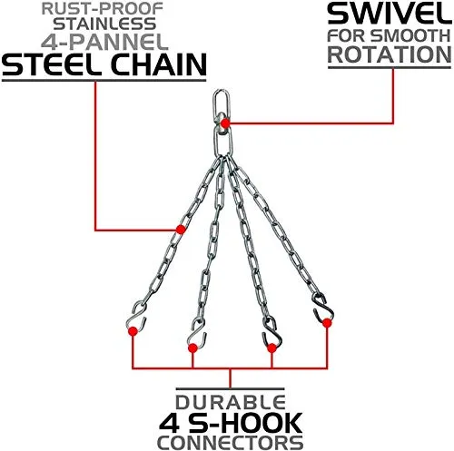 Rmour Unfilled Heavy PU Punch Bag Boxing MMA Sparring Punching Training Kick Boxing Muay Thai with Hanging Chain (2 FEET), Multi Color