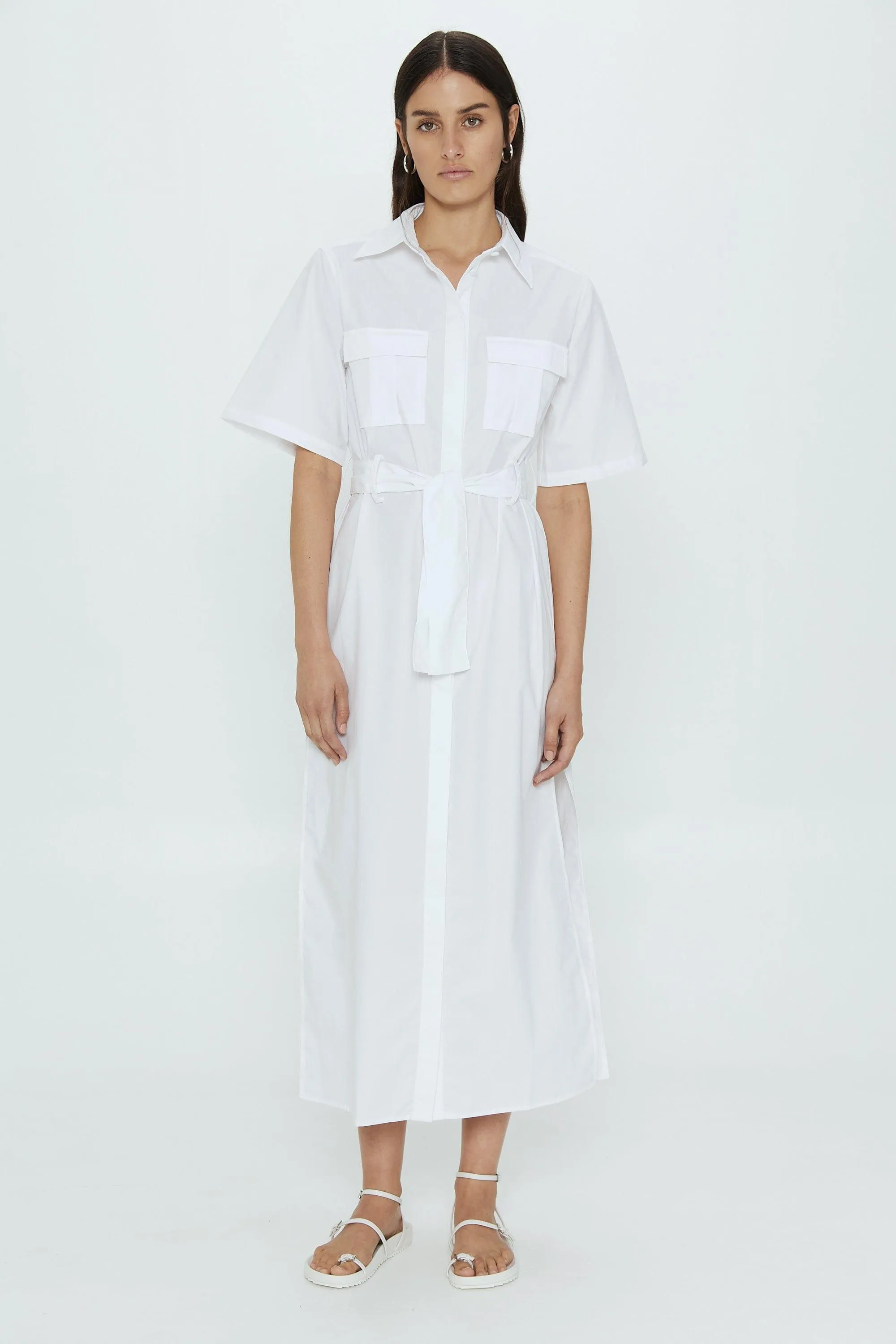 ROAM MAXI SHIRT DRESS | WHITE