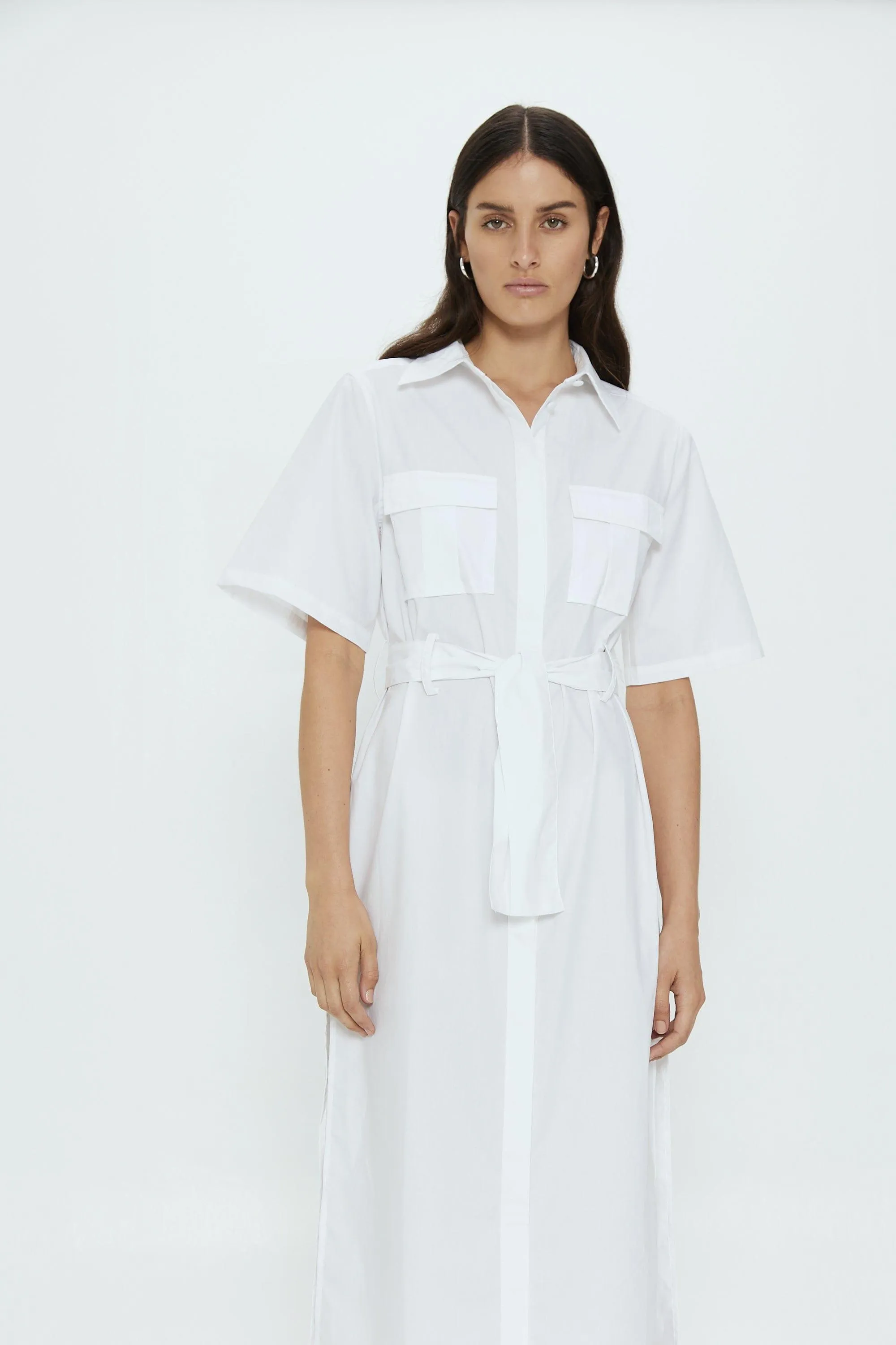 ROAM MAXI SHIRT DRESS | WHITE