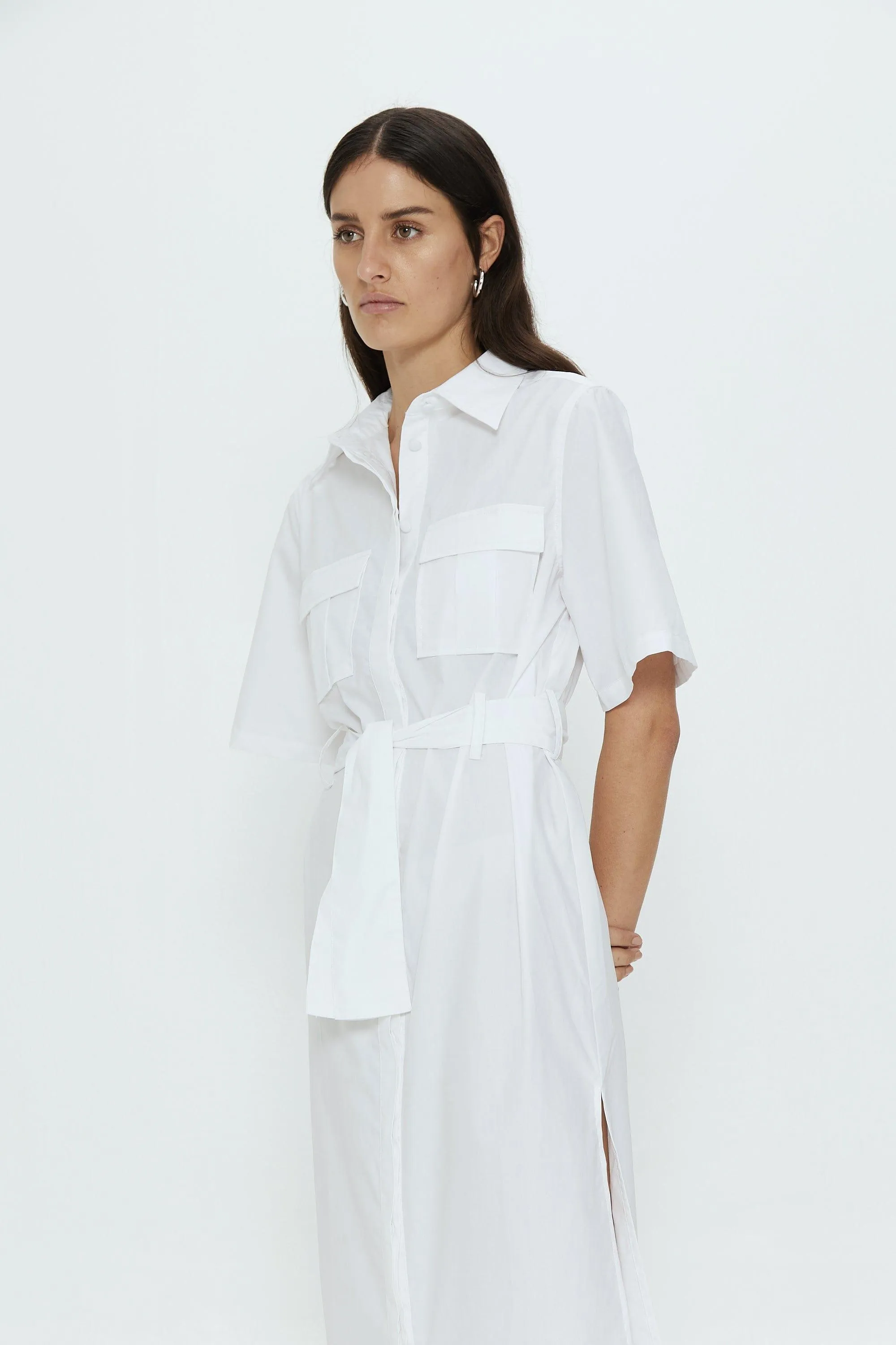 ROAM MAXI SHIRT DRESS | WHITE