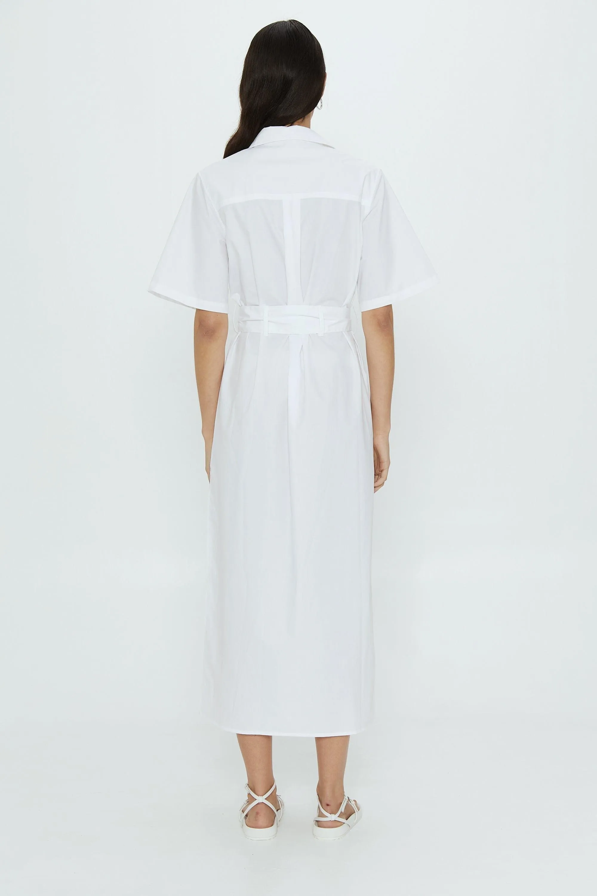 ROAM MAXI SHIRT DRESS | WHITE
