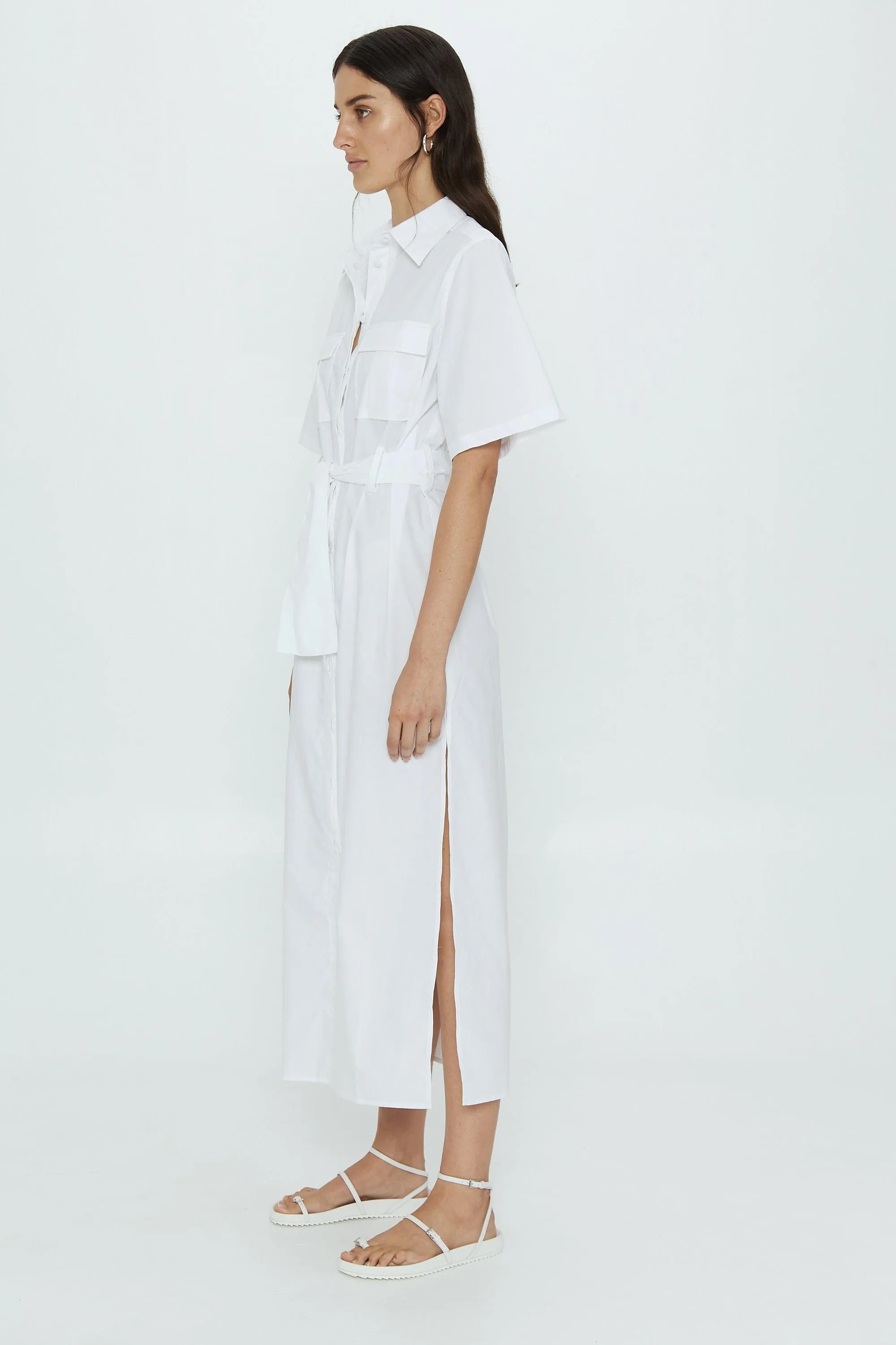 ROAM MAXI SHIRT DRESS | WHITE