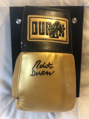Roberto Duran autographed signed limited to 50 custom title made boxing gloves.