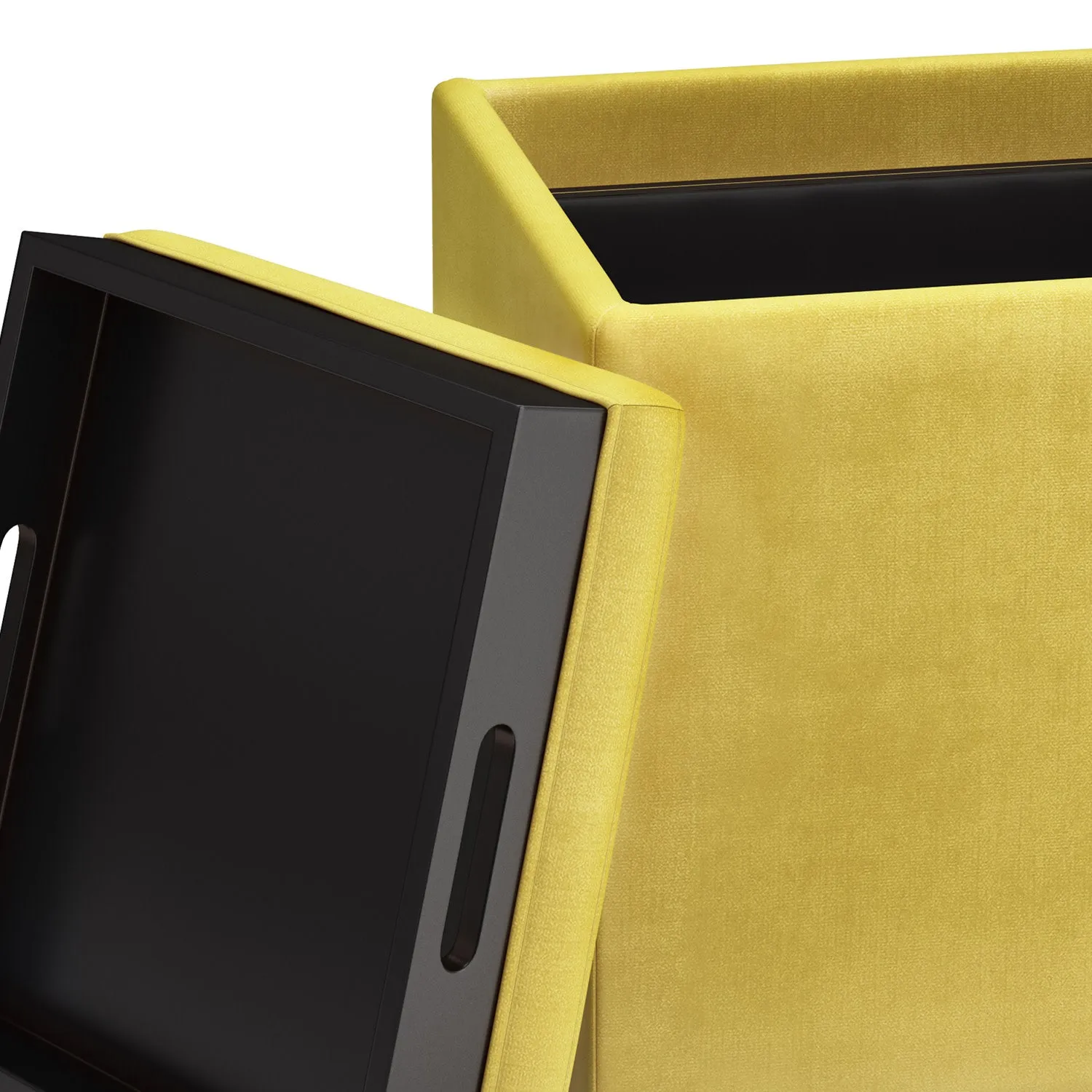 Rockwood Cube Storage Ottoman in Velvet Fabric
