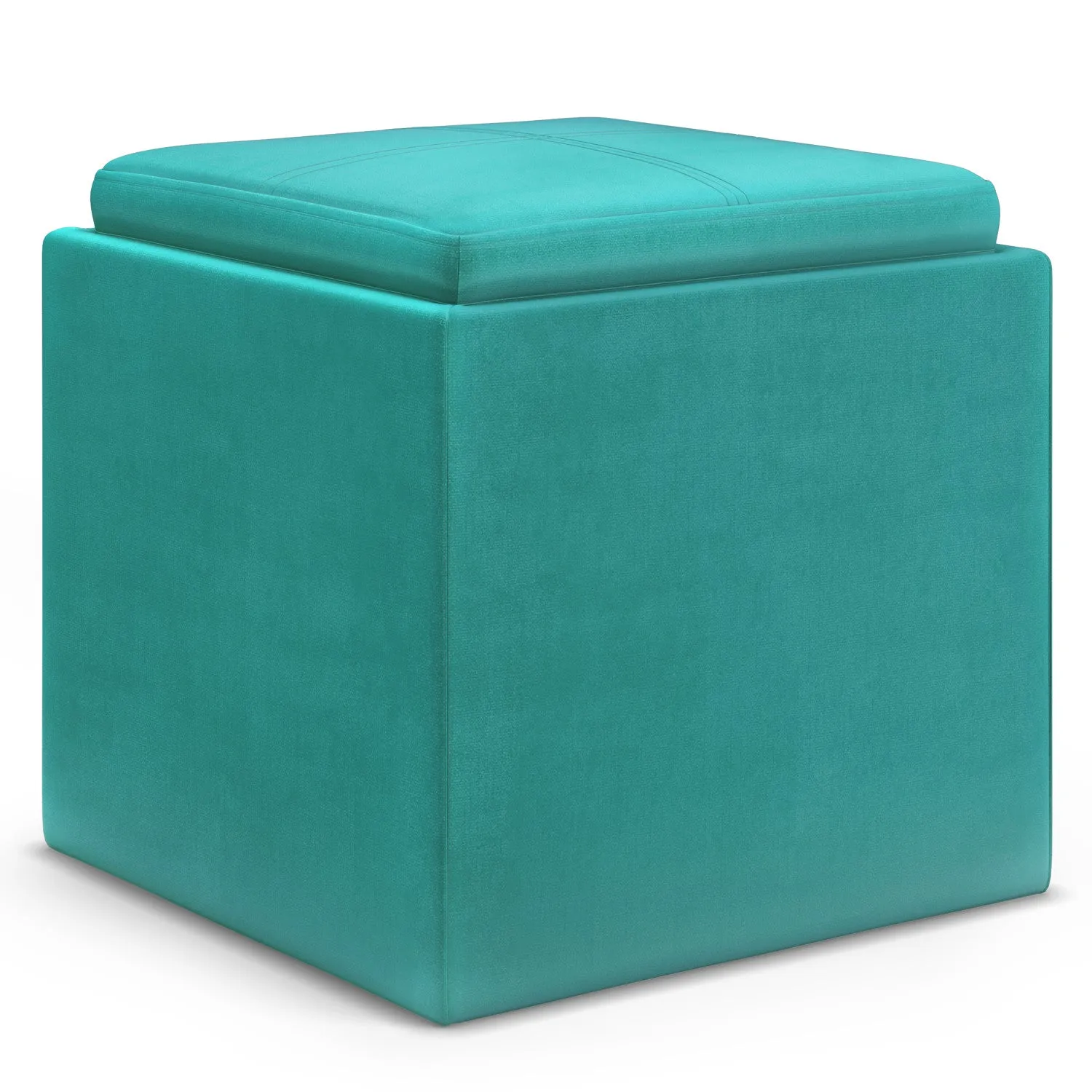 Rockwood Cube Storage Ottoman in Velvet Fabric