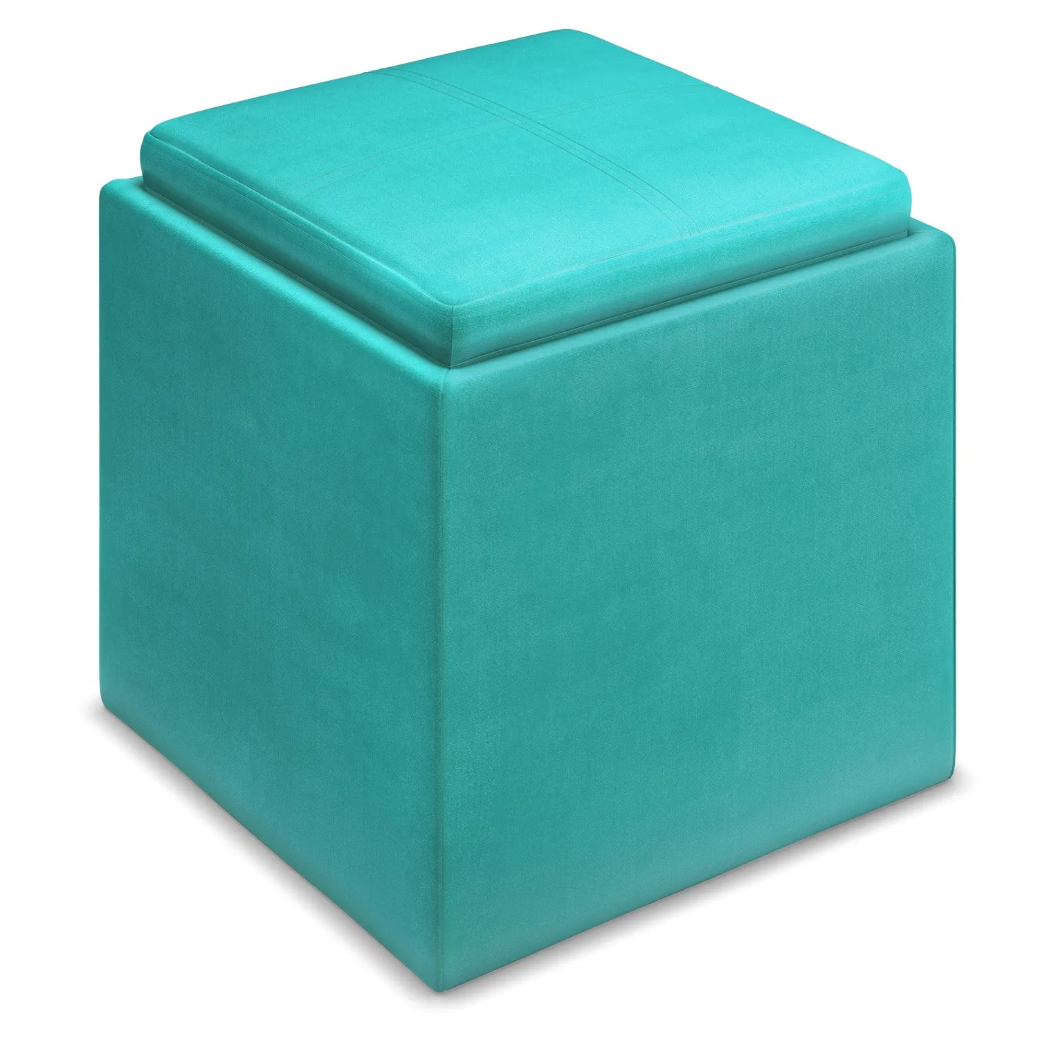 Rockwood Cube Storage Ottoman in Velvet Fabric