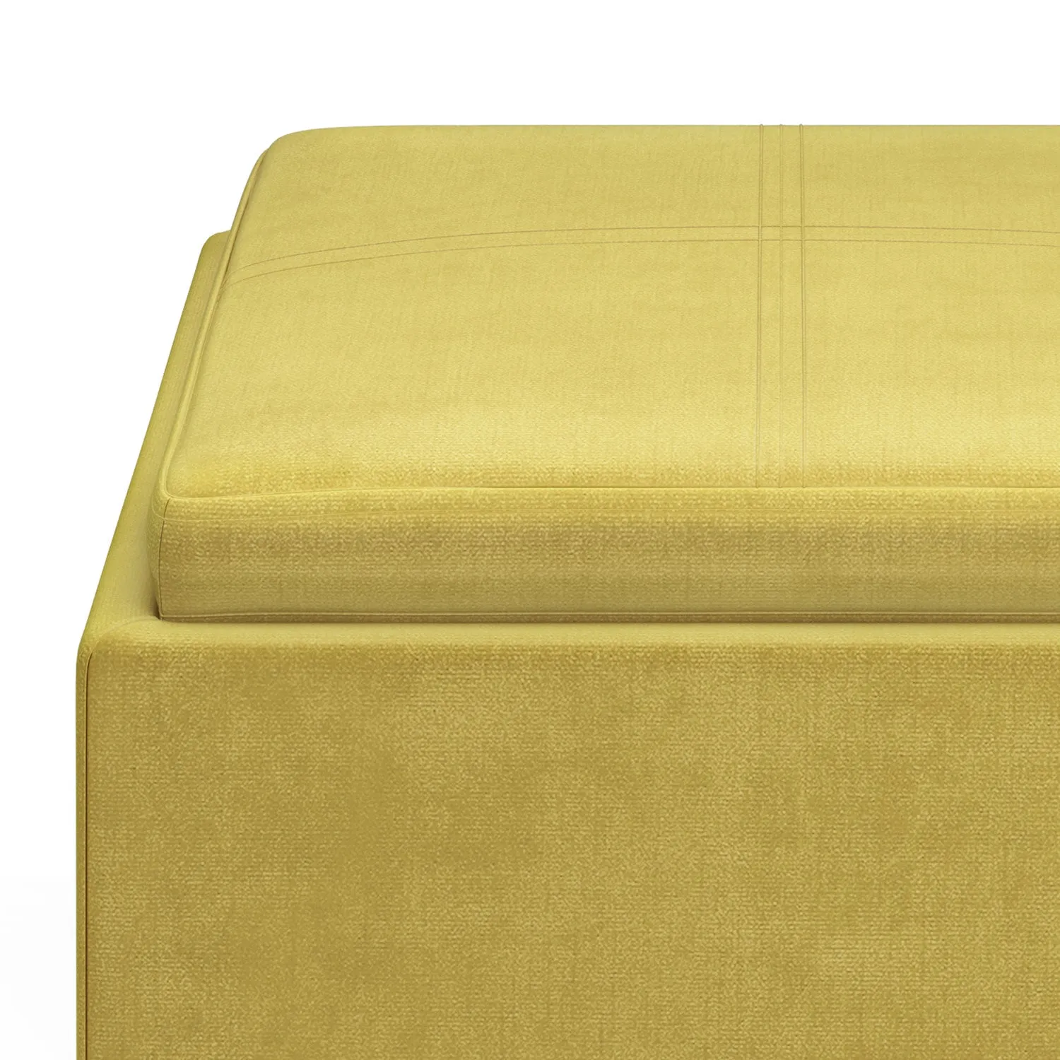 Rockwood Cube Storage Ottoman in Velvet Fabric